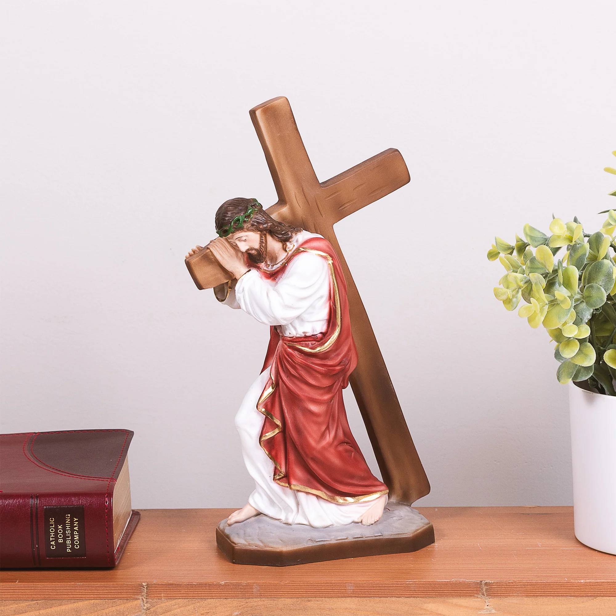 Christ Carrying His Cross Statue - 10" - Image 2