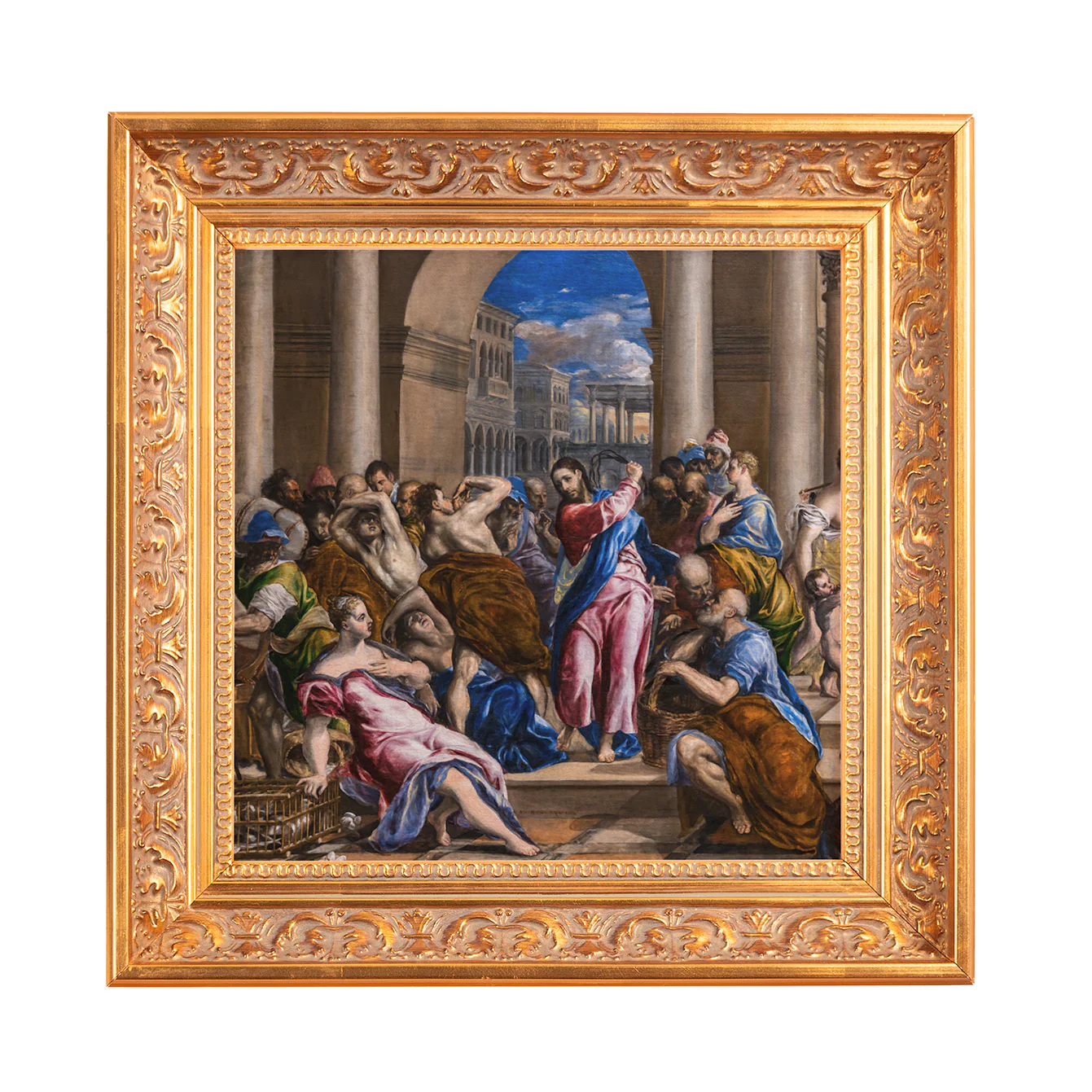 Christ Driving the Money Changers from the Temple Framed Canvas - Sacred Mini Collection - Image 3