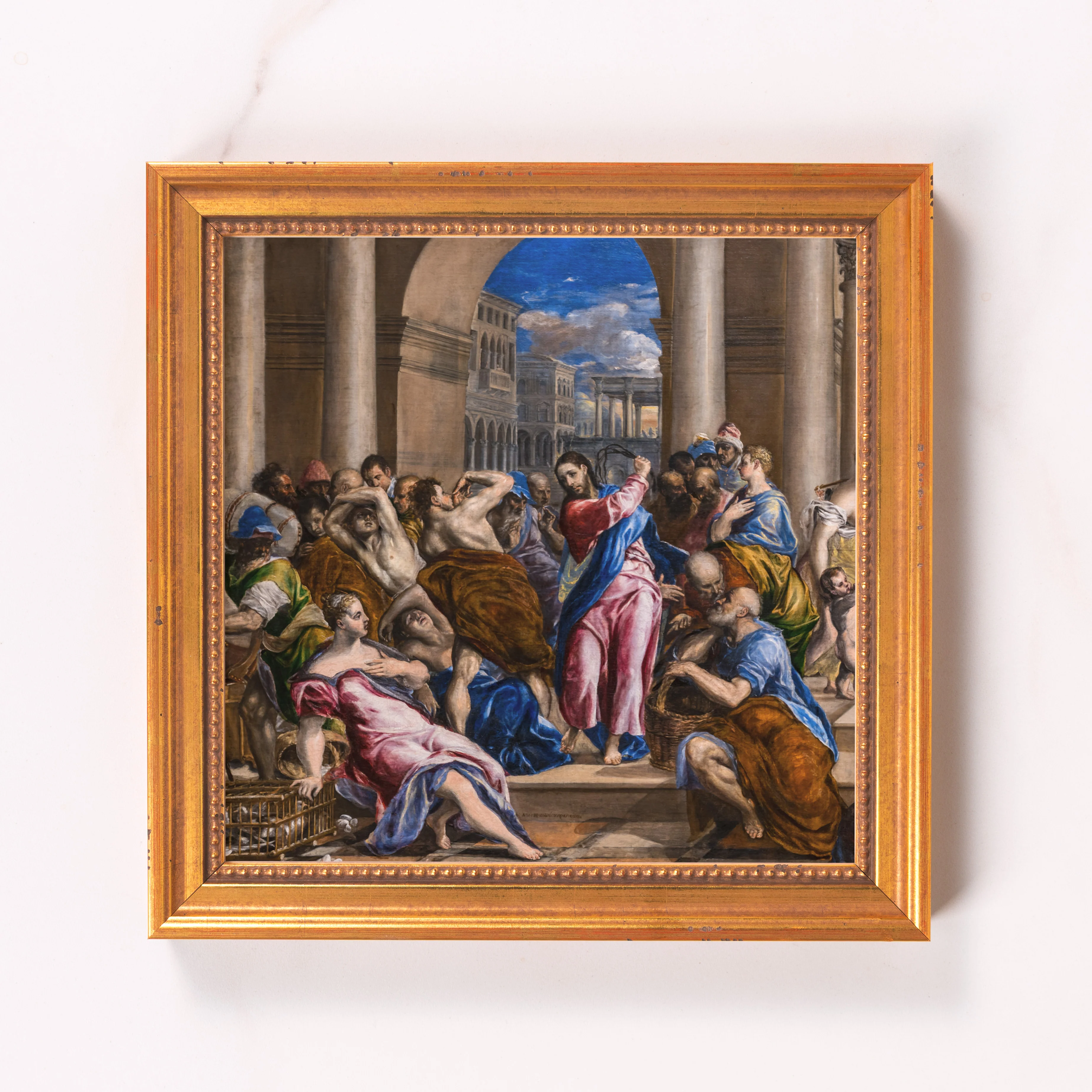 Christ Driving the Money Changers from the Temple Framed Canvas - Sacred Mini Collection - Image 6