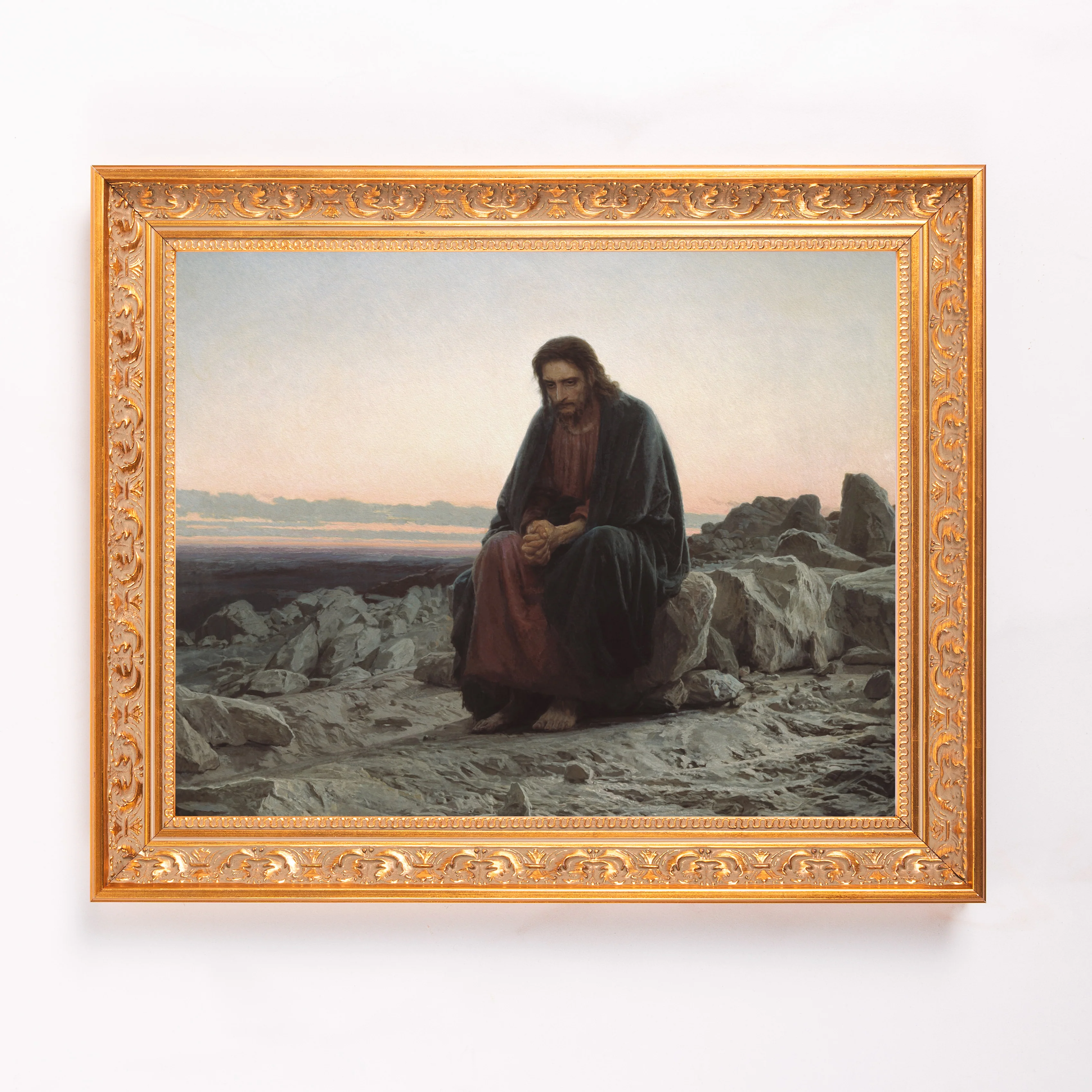 Christ in the Desert Framed Canvas - Sacred Classics Collection - Image 2