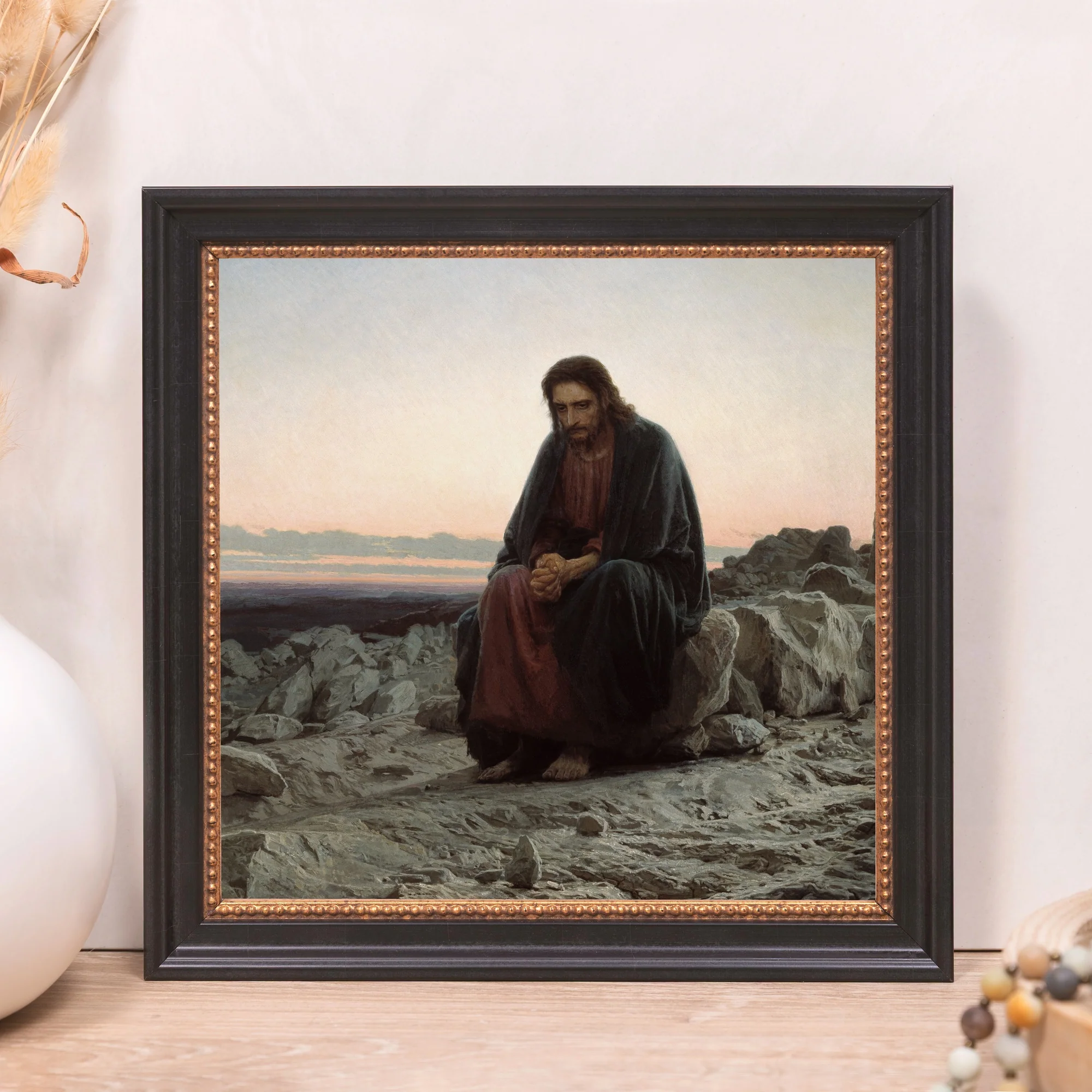 Christ in the Desert Framed Canvas - Sacred Mini Collection - Image 11