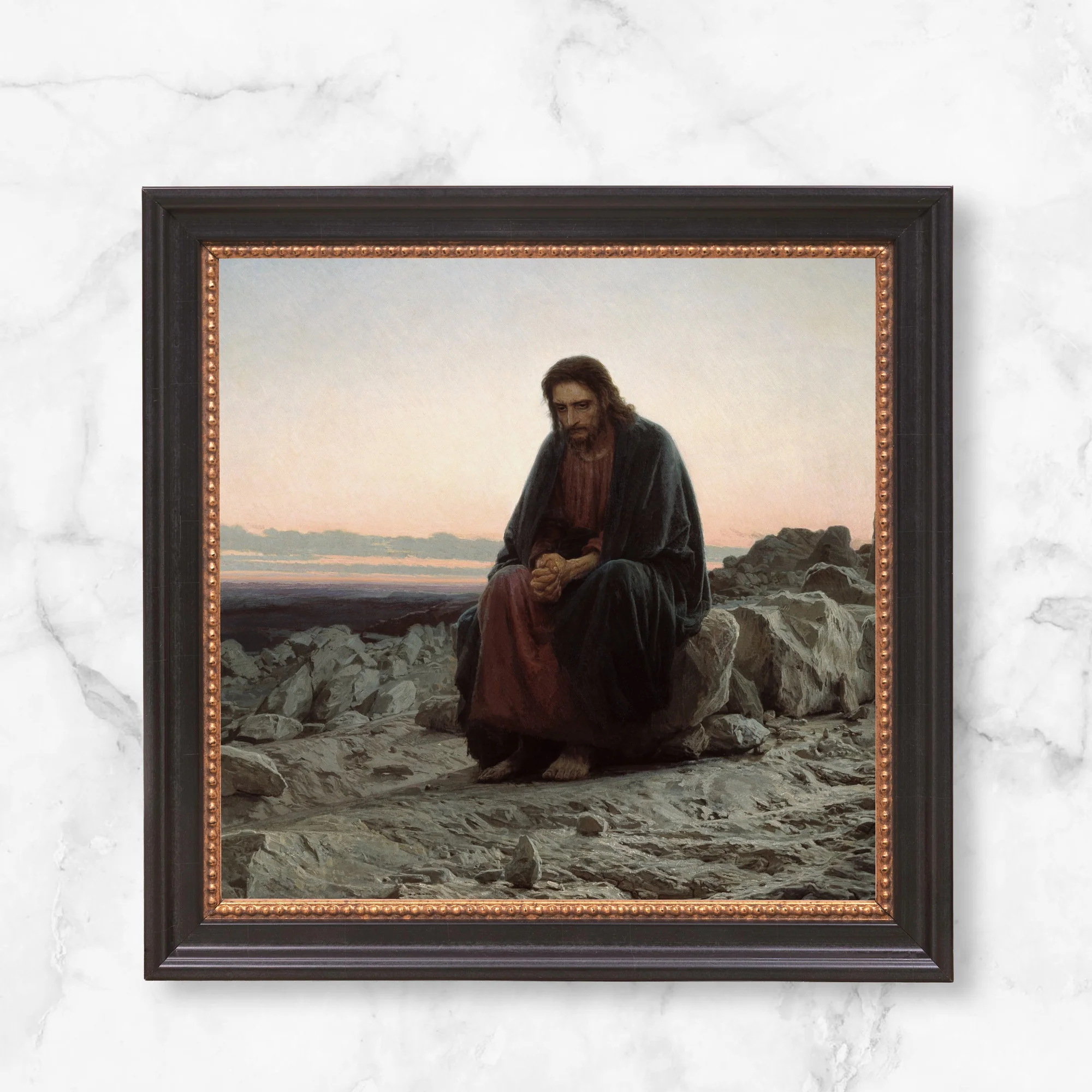 Christ in the Desert Framed Canvas - Sacred Mini Collection - Image 12