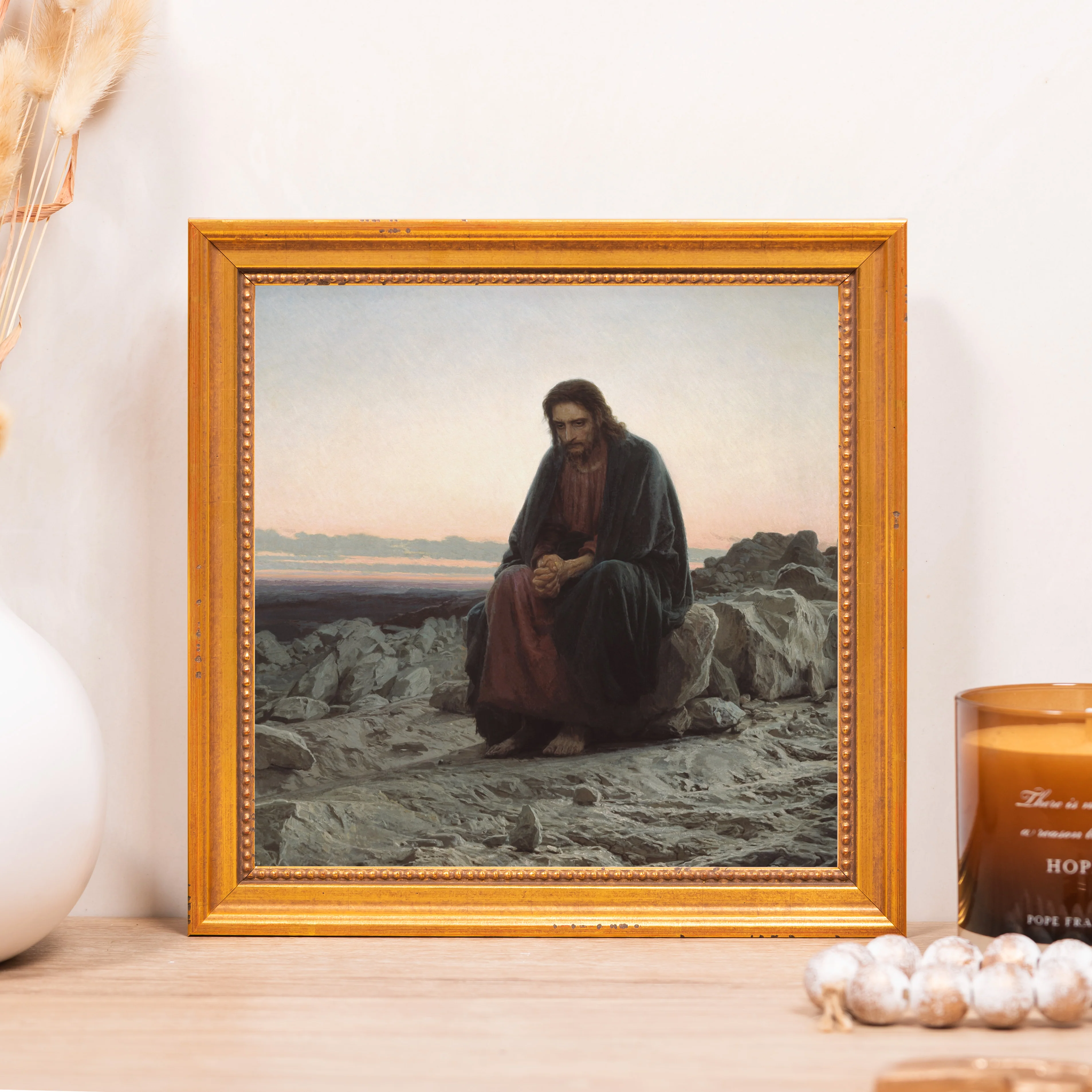 Christ in the Desert Framed Canvas - Sacred Mini Collection - Image 5