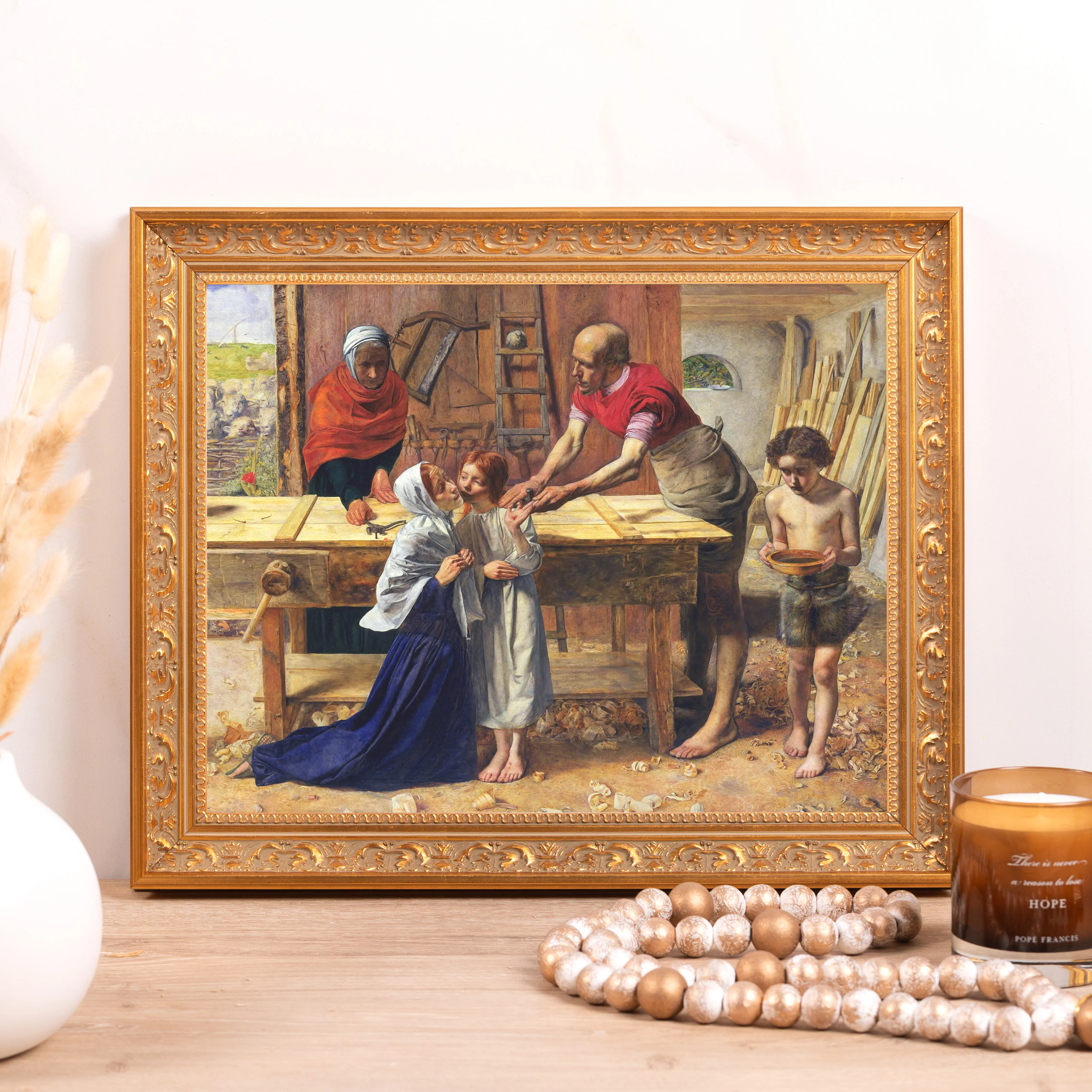 Christ in the House of His Parents Framed Canvas - Sacred Classics Collection