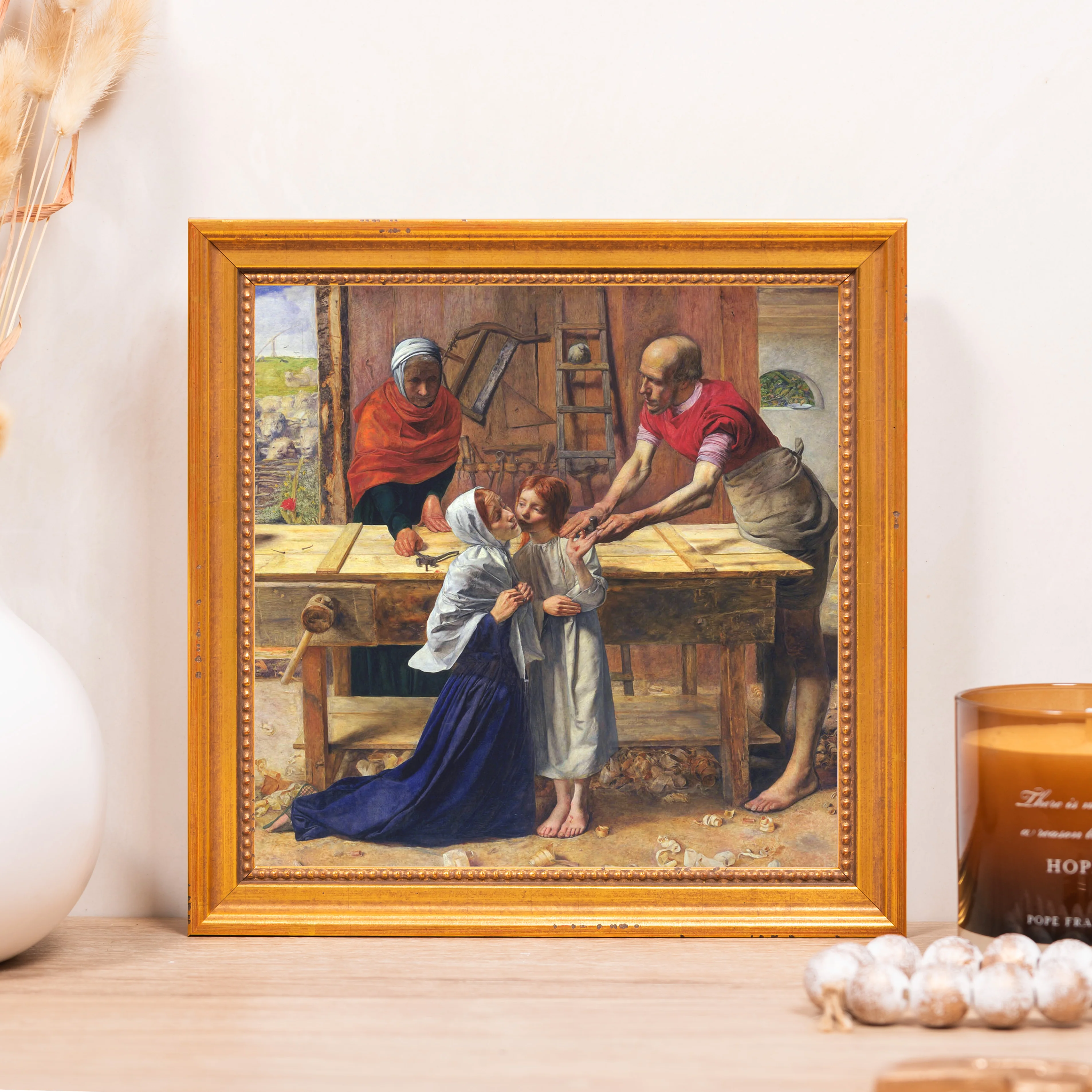 Christ in the House of His Parents Framed Canvas - Sacred Mini Collection