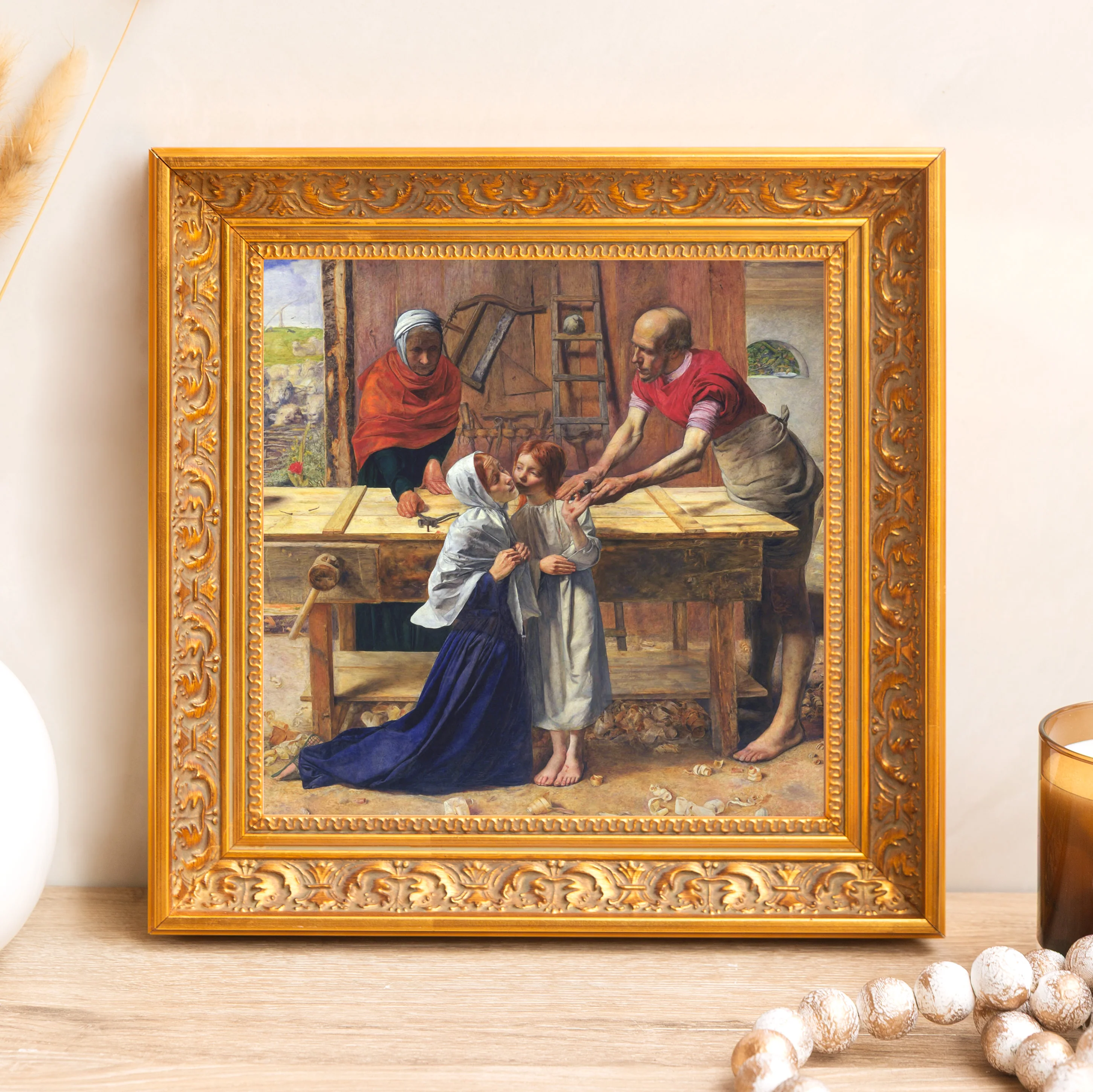 Christ in the House of His Parents Framed Canvas - Sacred Mini Collection - Image 10