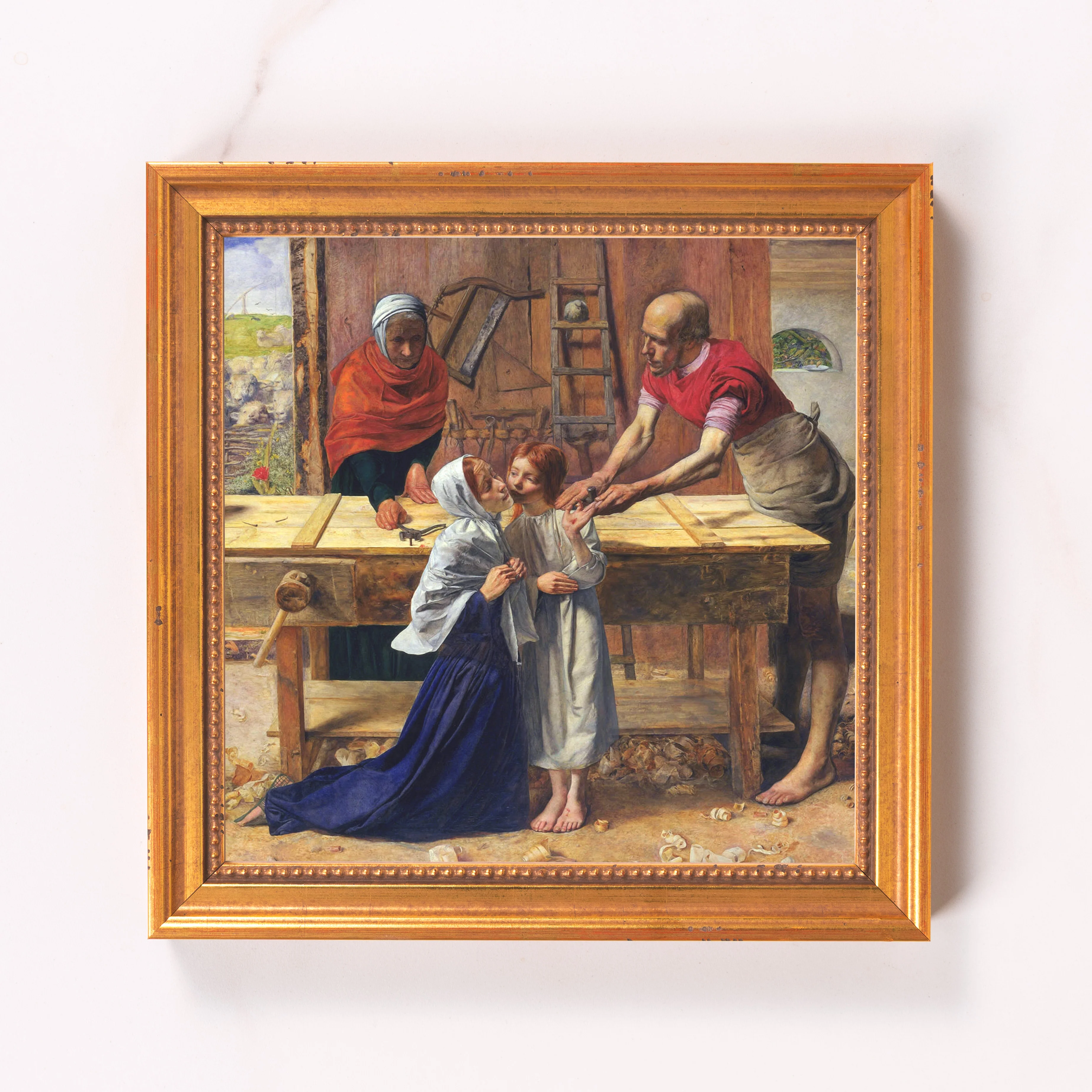 Christ in the House of His Parents Framed Canvas - Sacred Mini Collection - Image 2