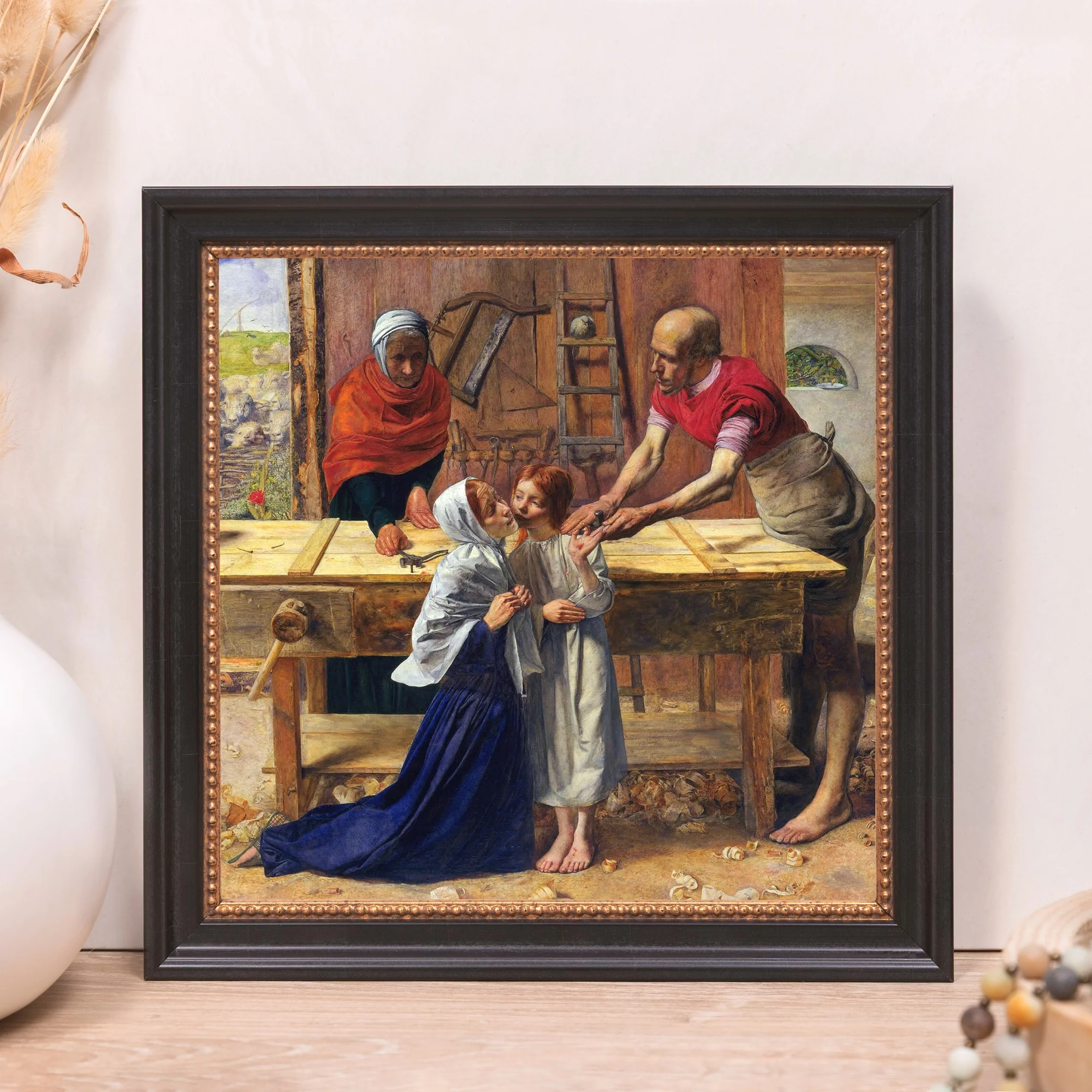 Christ in the House of His Parents Framed Canvas - Sacred Mini Collection - Image 7