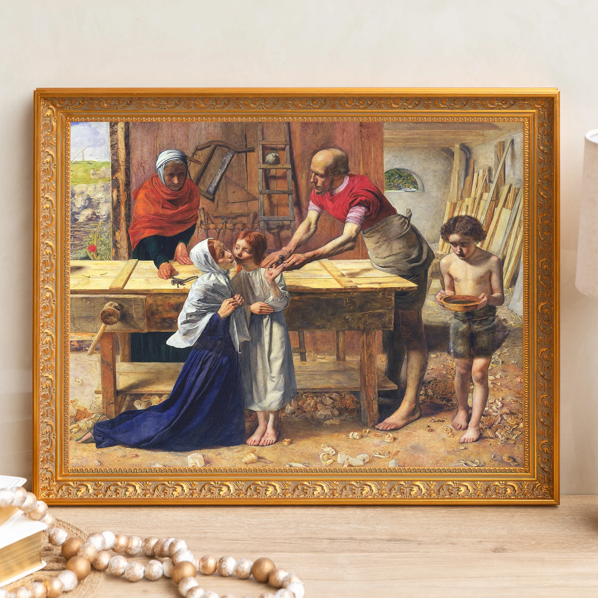 Christ in the House of His Parents Framed Canvas - Sacred Signature Collection