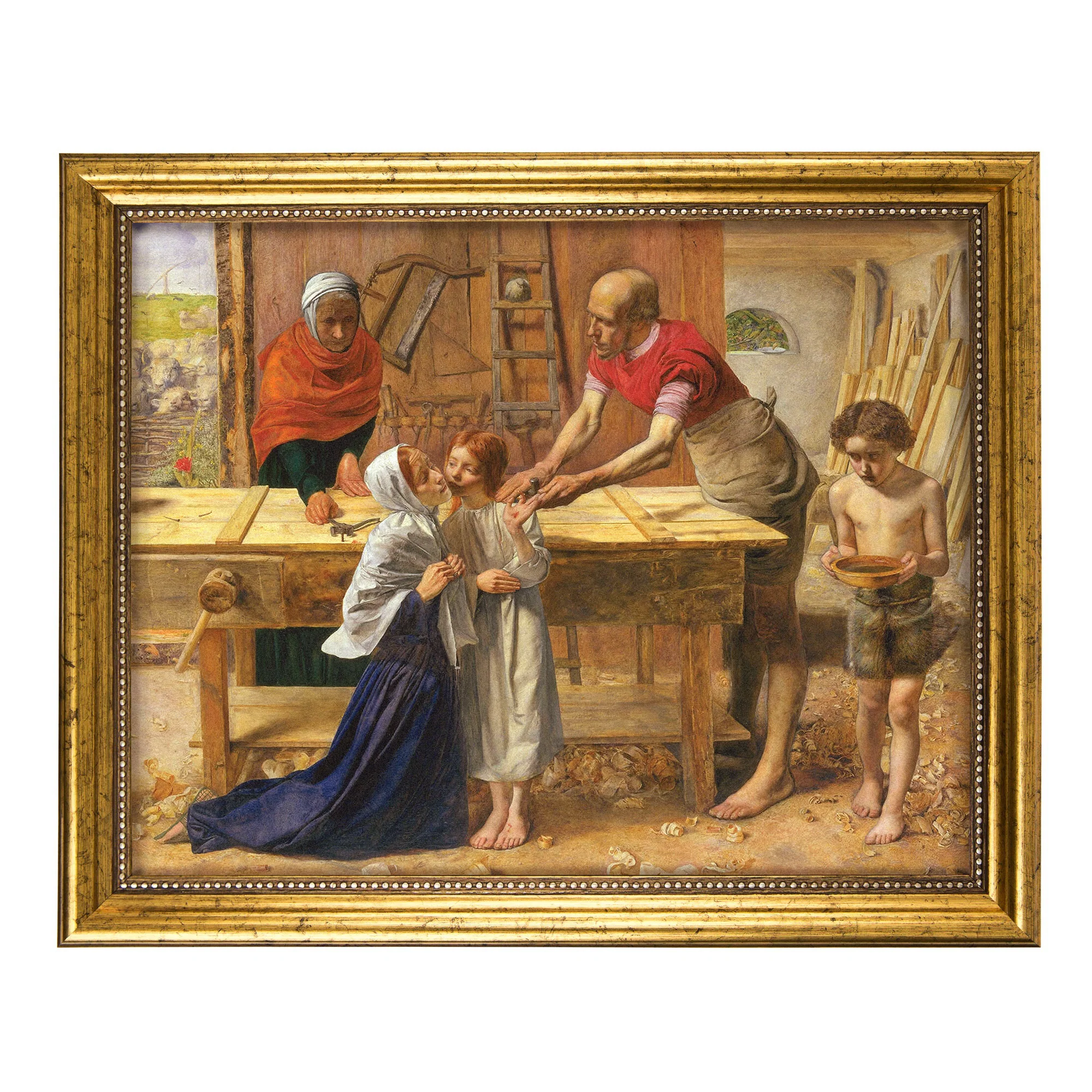 Christ in the House of His Parents Gold Framed Print - Multiple Sizes