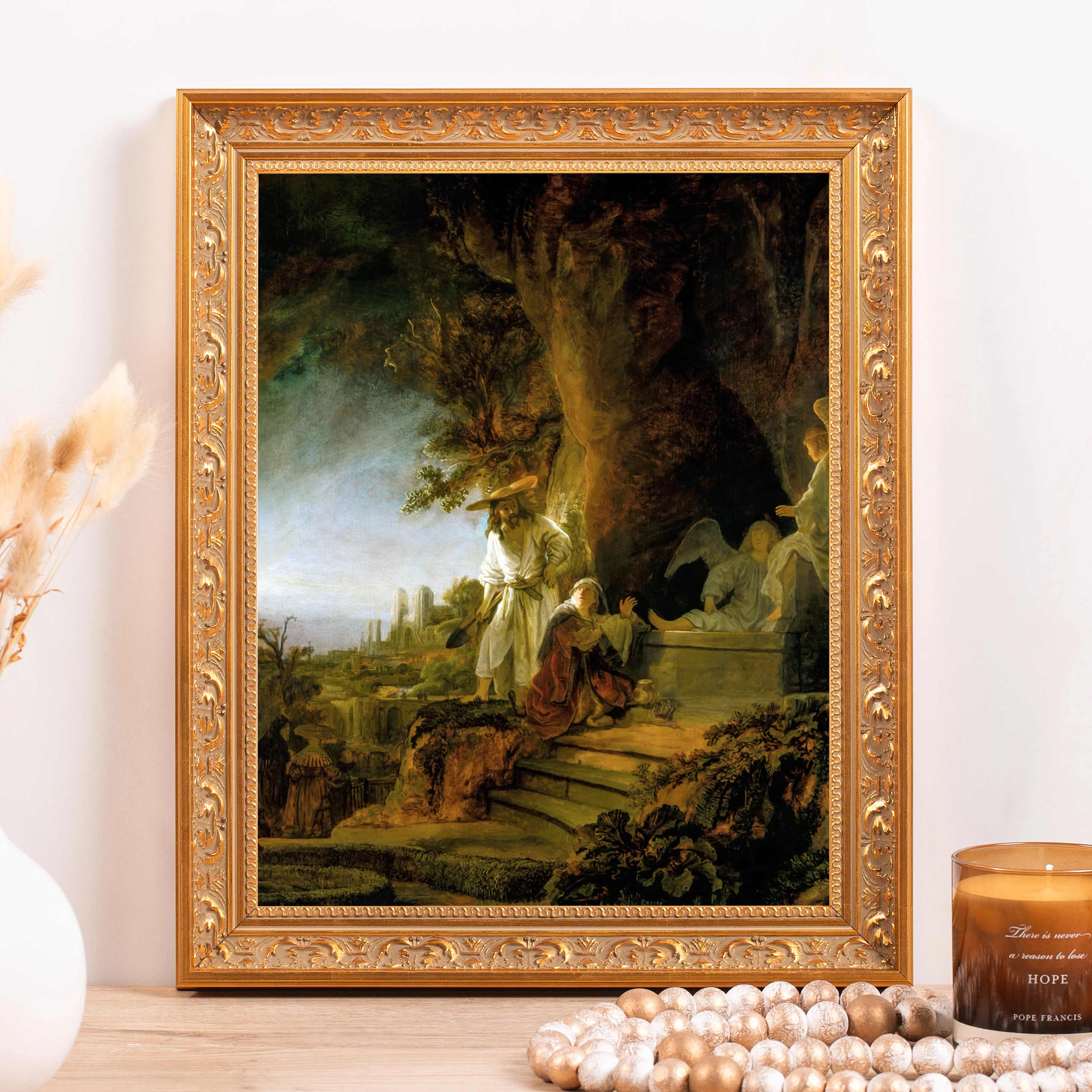 Christ & Mary Magdalene at the Tomb Framed Canvas - Sacred Classics Collection - Image 2