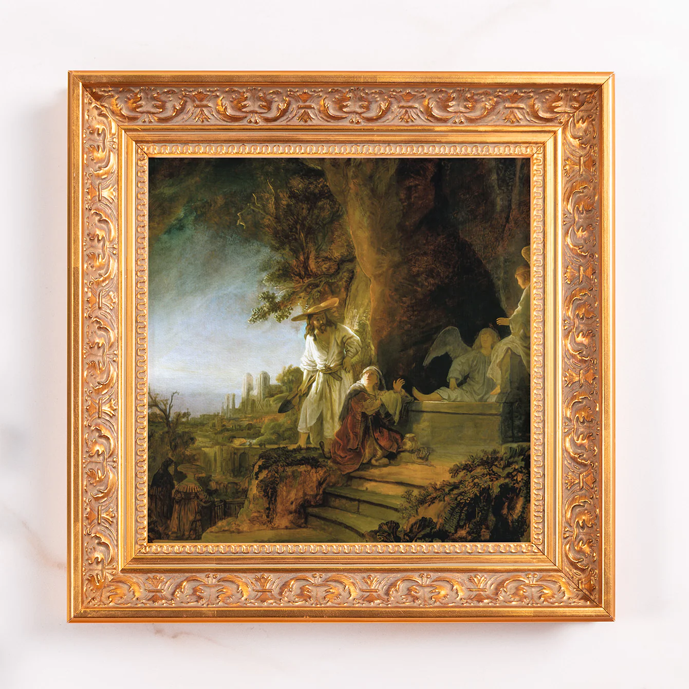 Christ & Mary Magdalene at the Tomb Framed Canvas - Sacred Mini Collection - Image 2
