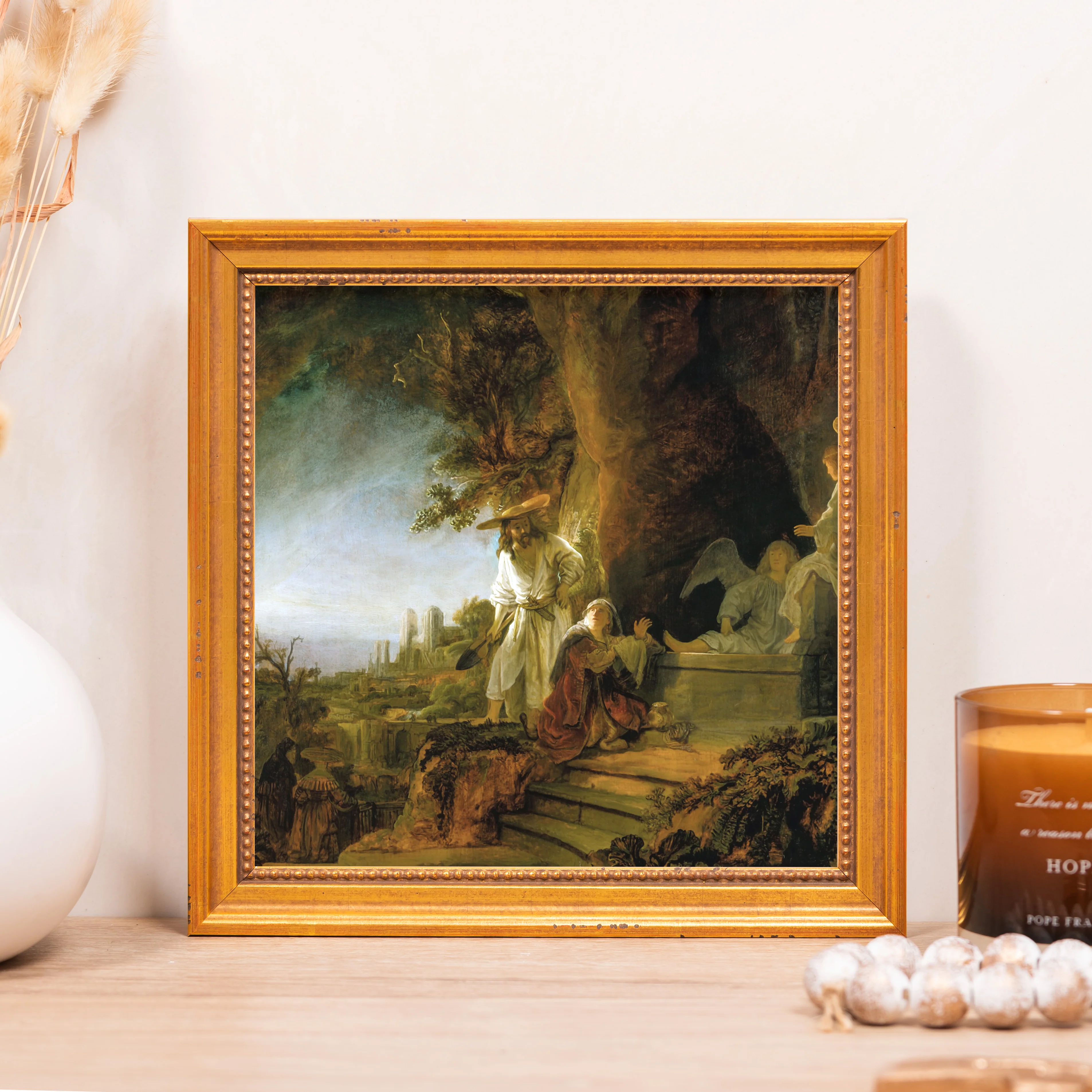 Christ & Mary Magdalene at the Tomb Framed Canvas - Sacred Mini Collection - Image 4