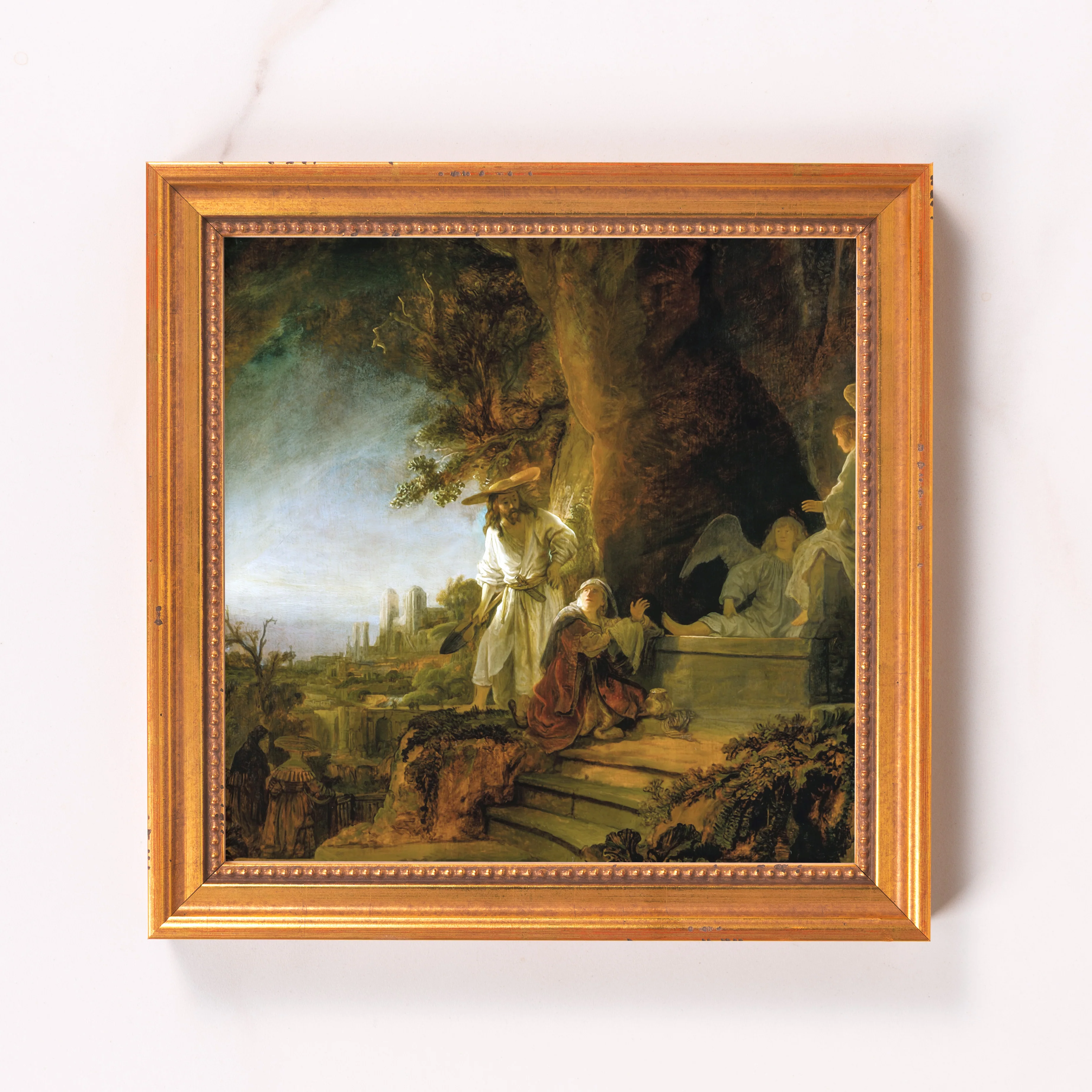 Christ & Mary Magdalene at the Tomb Framed Canvas - Sacred Mini Collection - Image 5