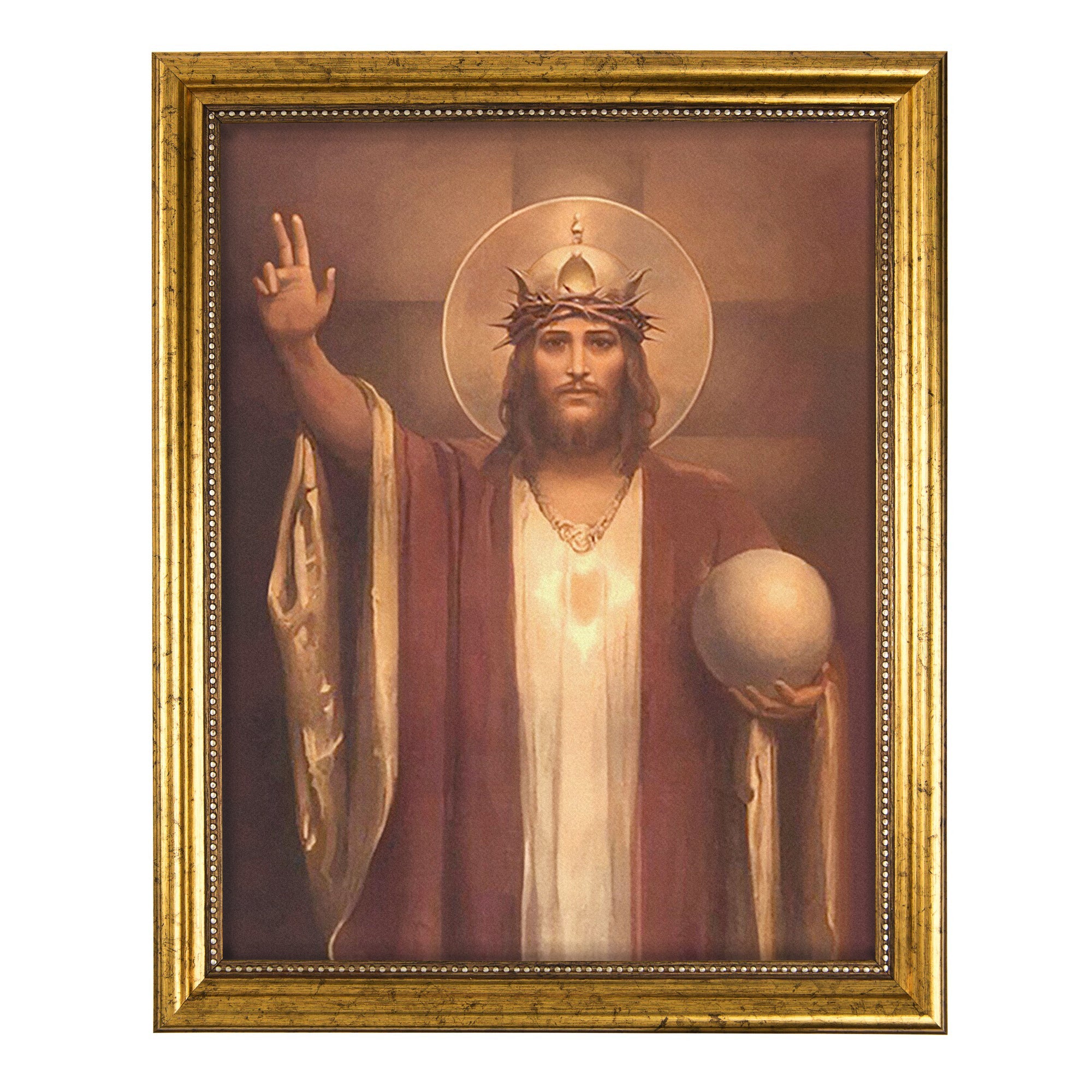 Christ the King Antique Gold Framed Print - Multiple Sizes - Image 2