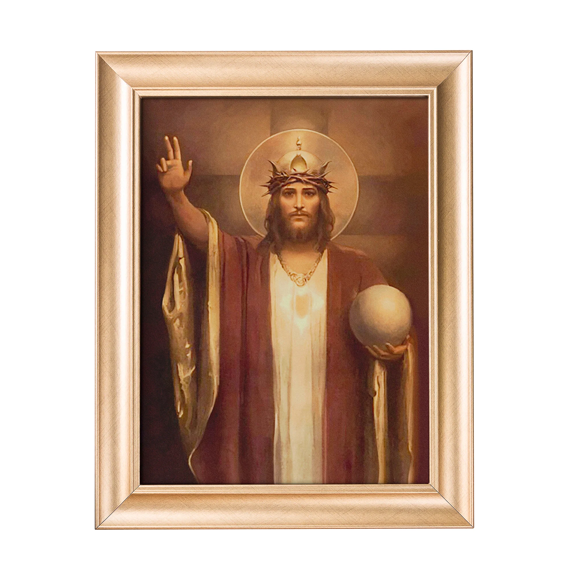 Christ the King Antique Gold Framed Print - Multiple Sizes - Image 4