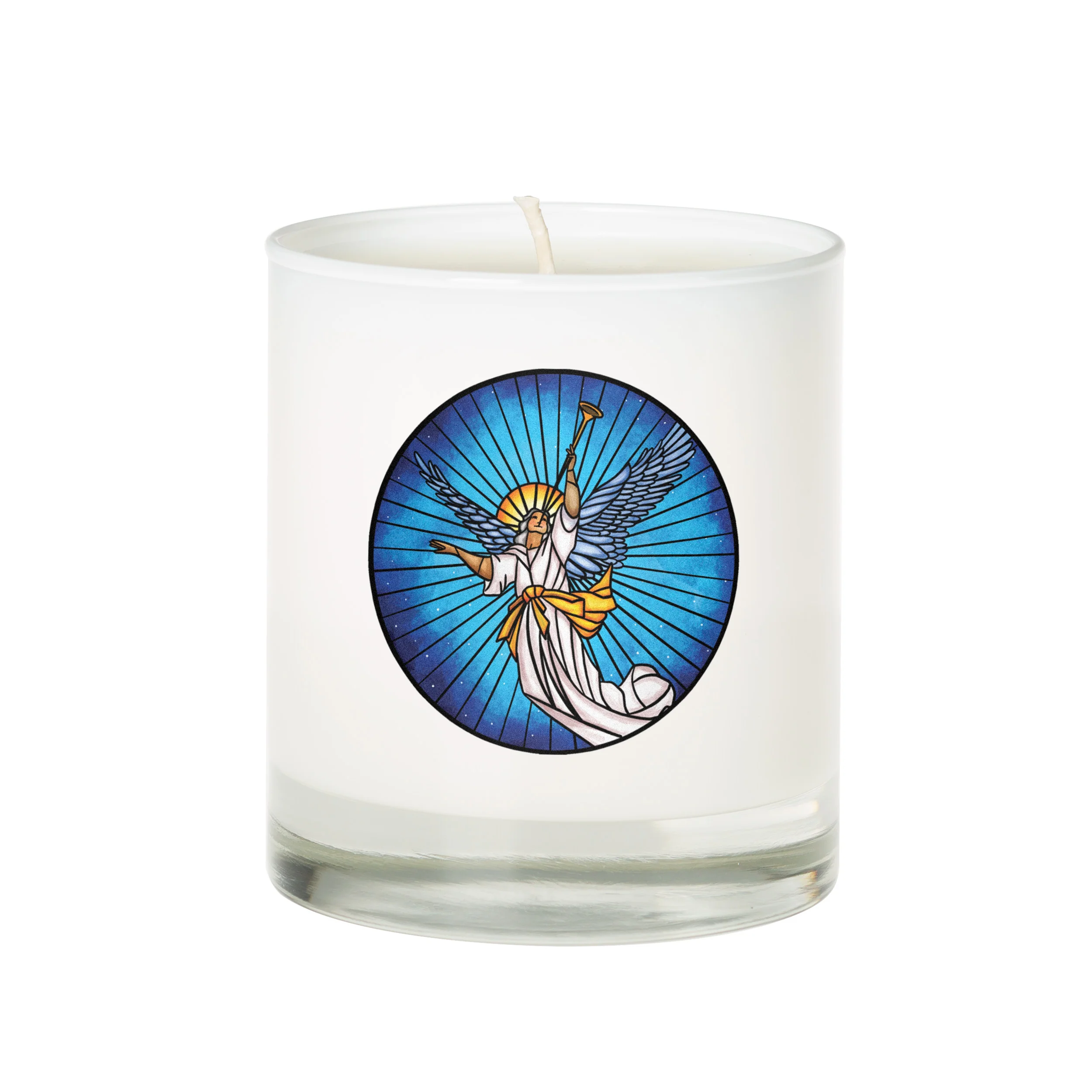 Christmas Angel Stained Glass Candle - Image 3