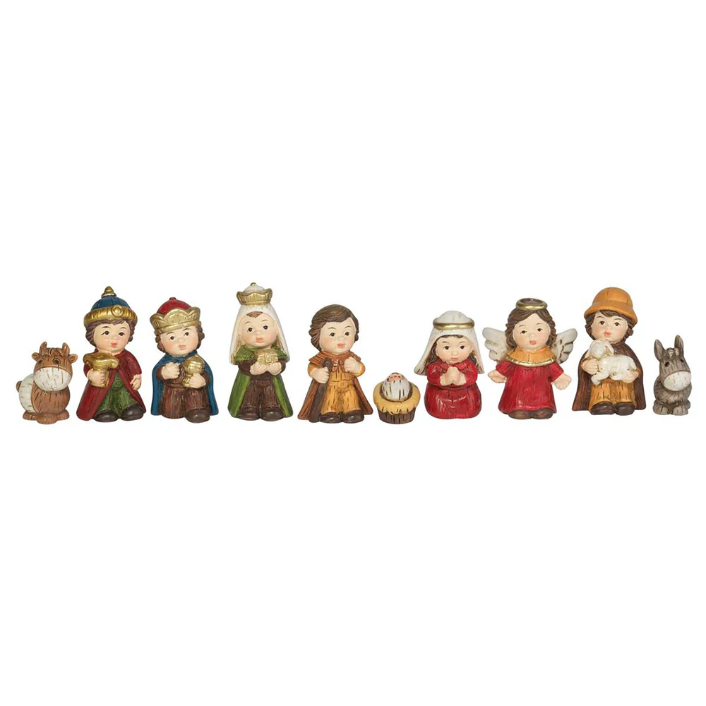 Christmas Children Colored Nativity Set - 10 Pieces - Image 2