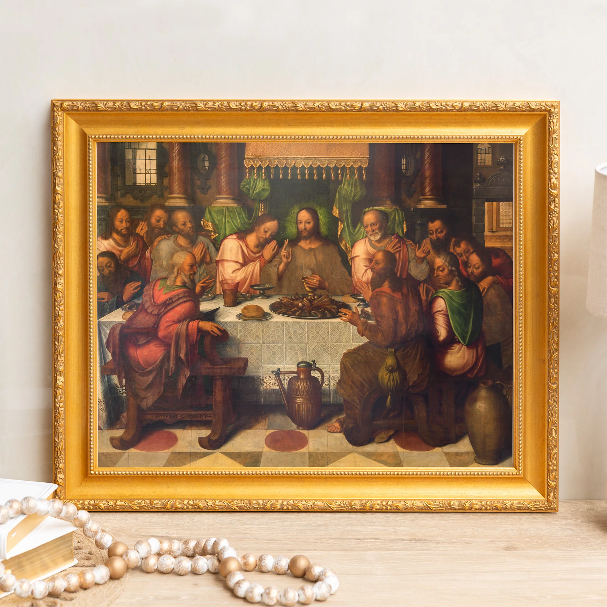 Clacius' The Last Supper Framed Canvas - Sacred Signature Collection - Image 4