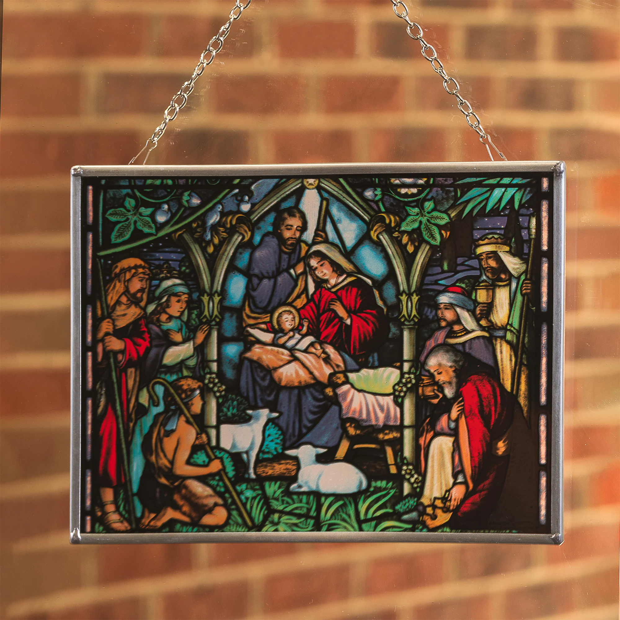 Classic Nativity Stained Glass