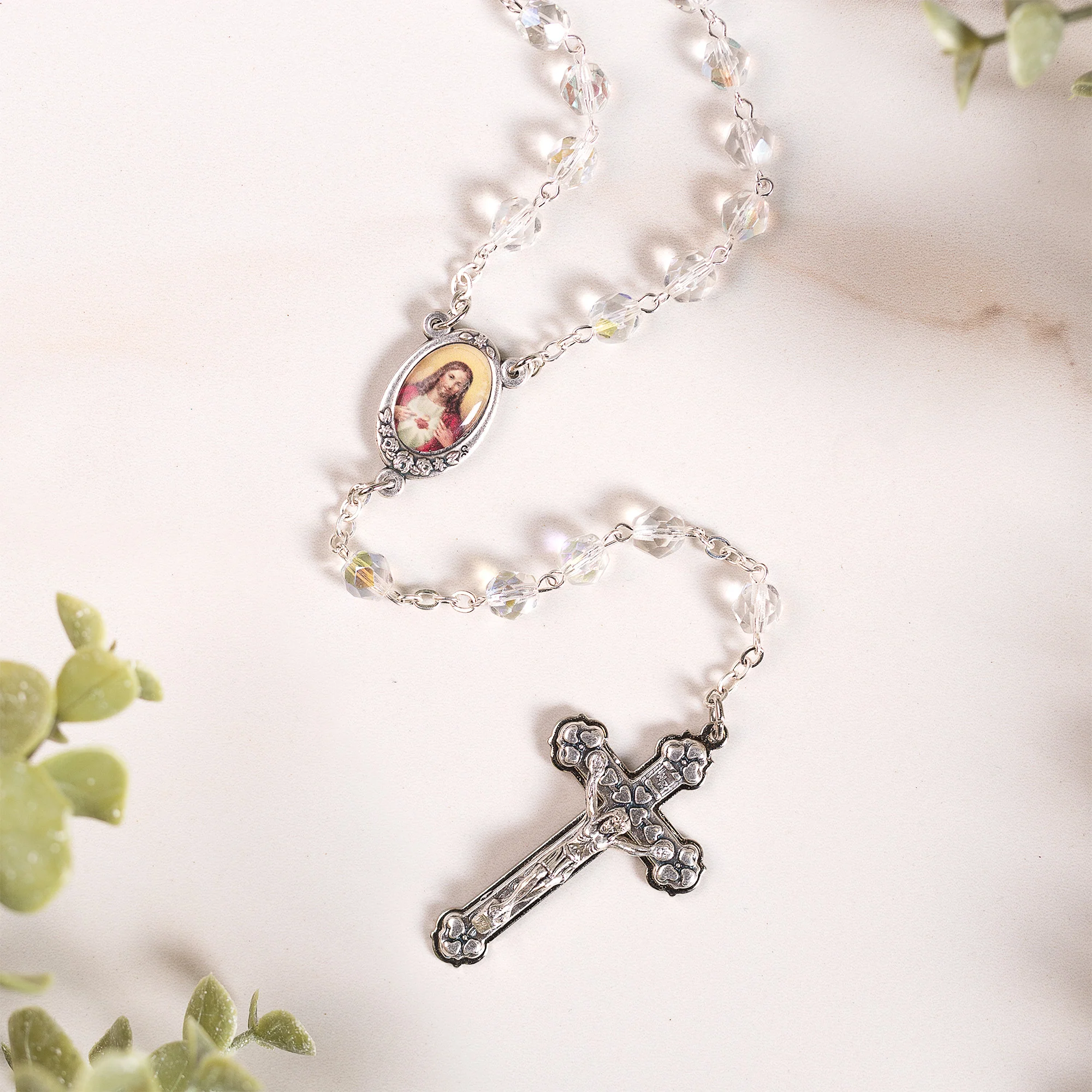 Clear Czech Crystal 100 Requiem Rosary - Image 2