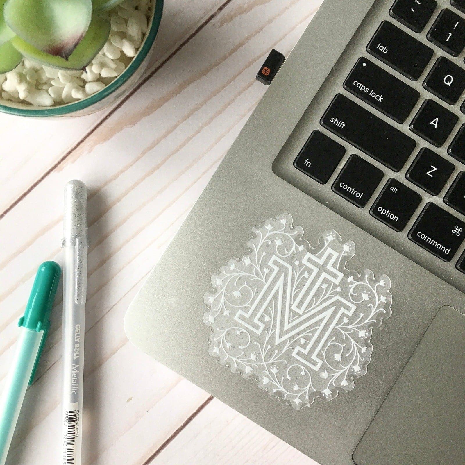 Clear Marian Cross Vinyl Sticker - Image 5