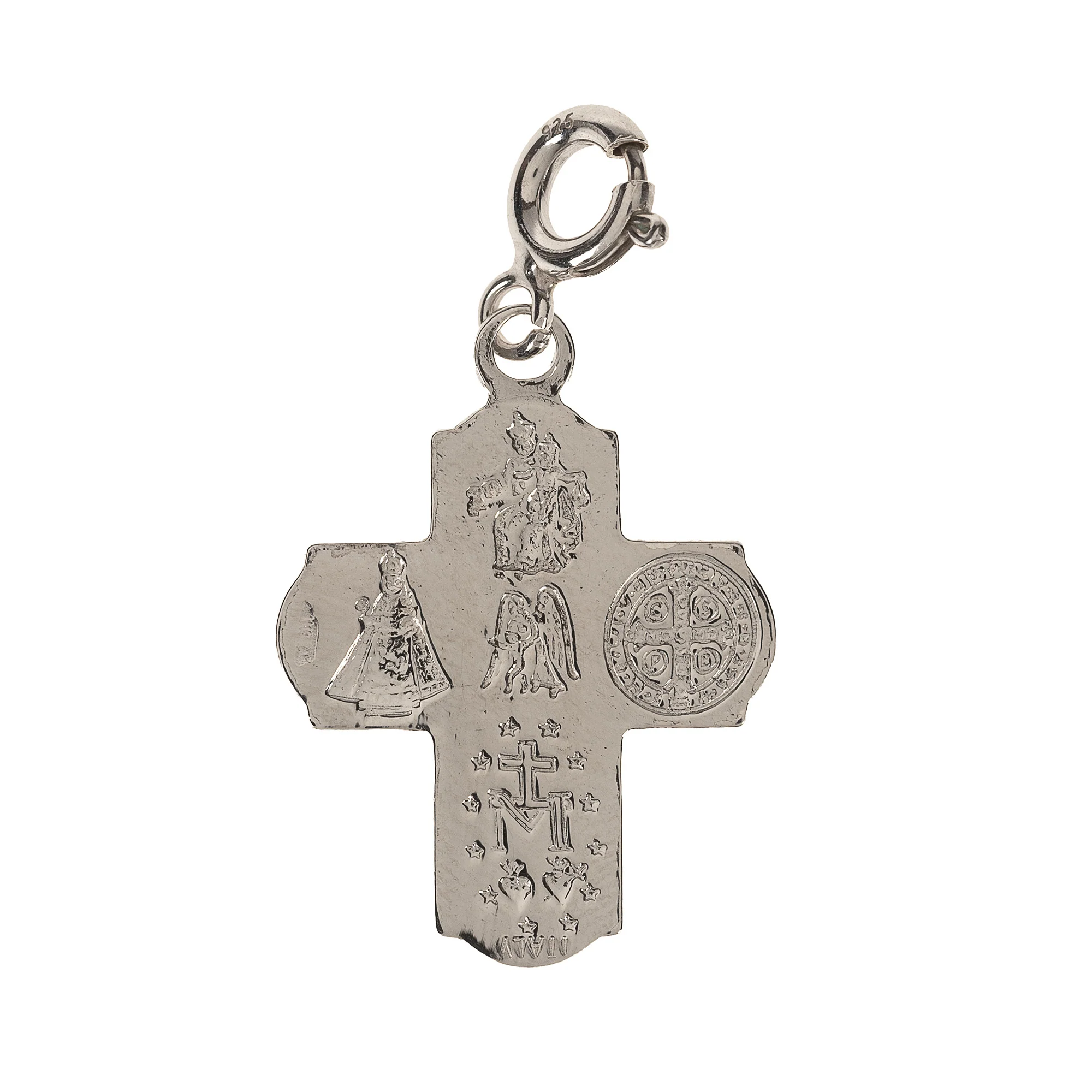 Clip-On Sterling Silver 4-Way Medal Cross - Image 2