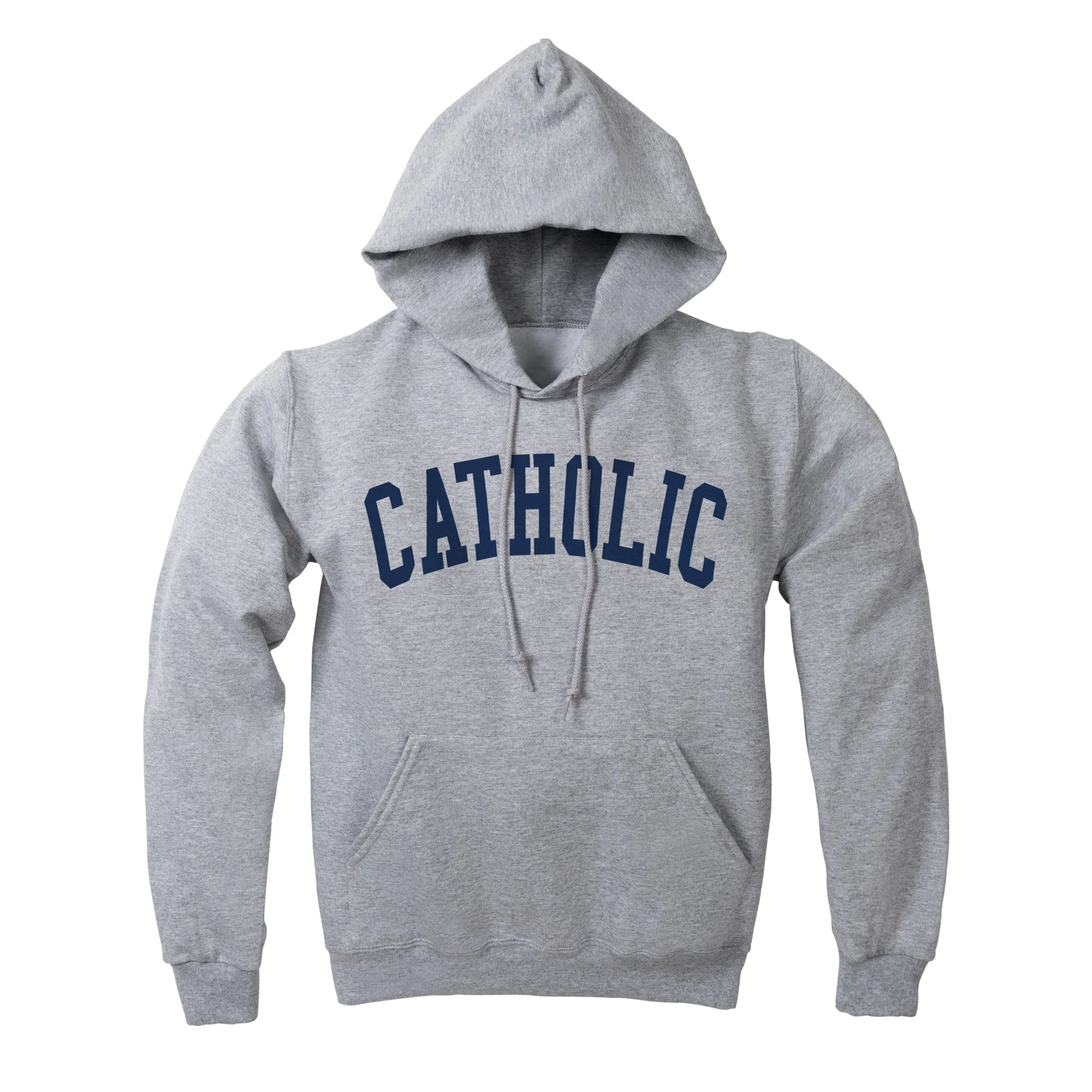 Collegiate Catholic Grey Hooded Sweatshirt - Image 6