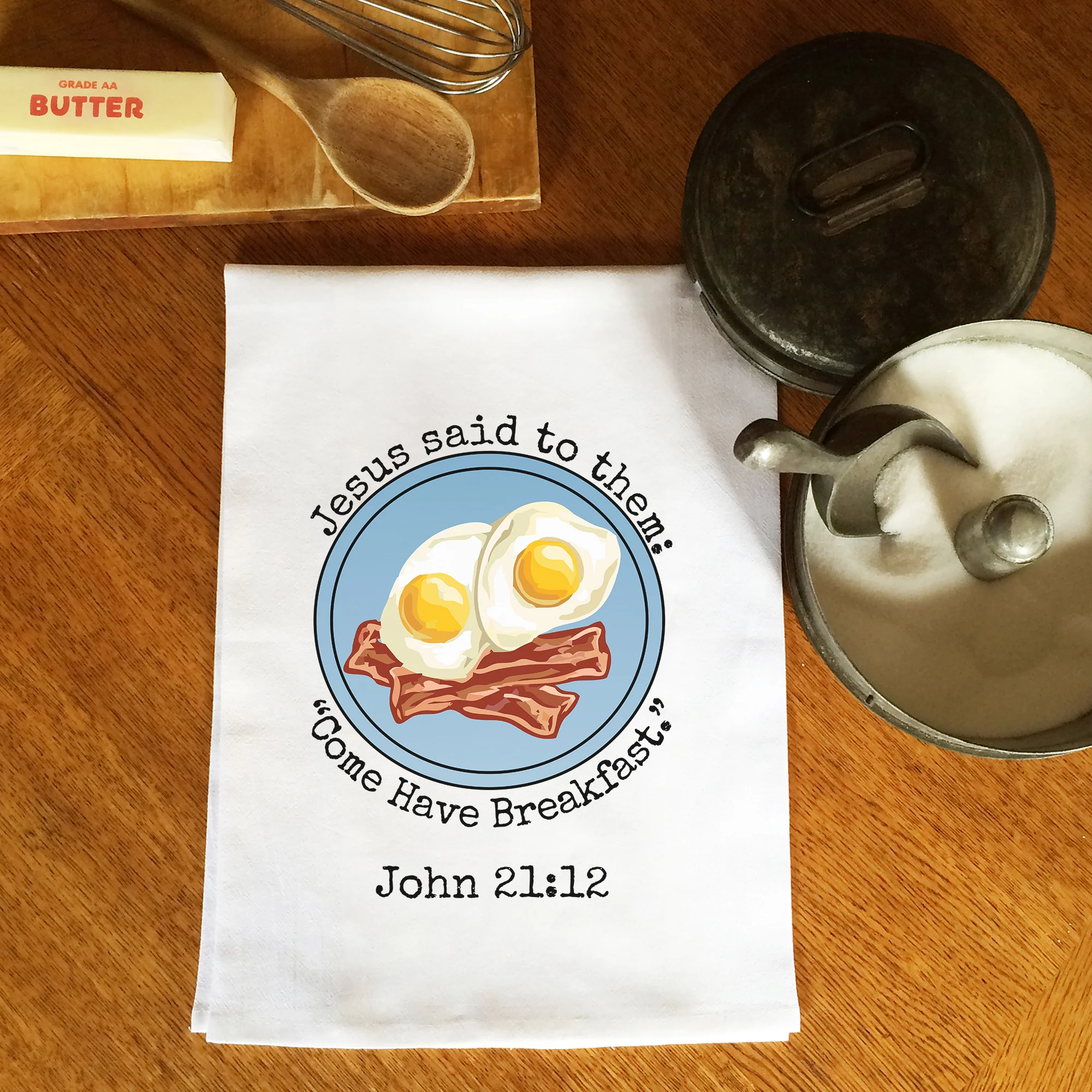 Come Have Breakfast Dish Towel