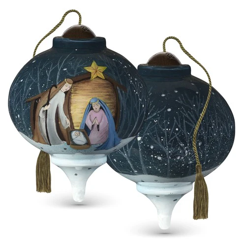 Come Let Us Adore Him Blown Glass Ornament - Image 2