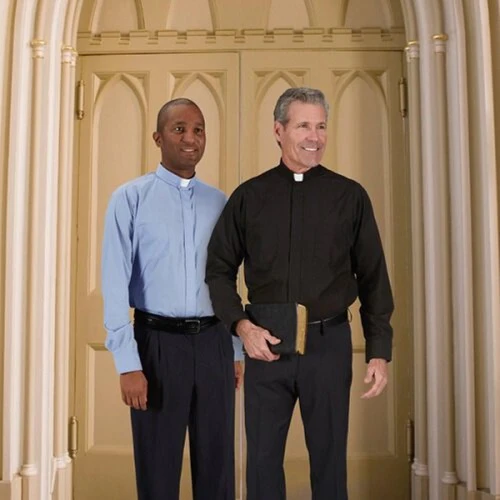 Comfort Long Sleeve Clergy White Shirt