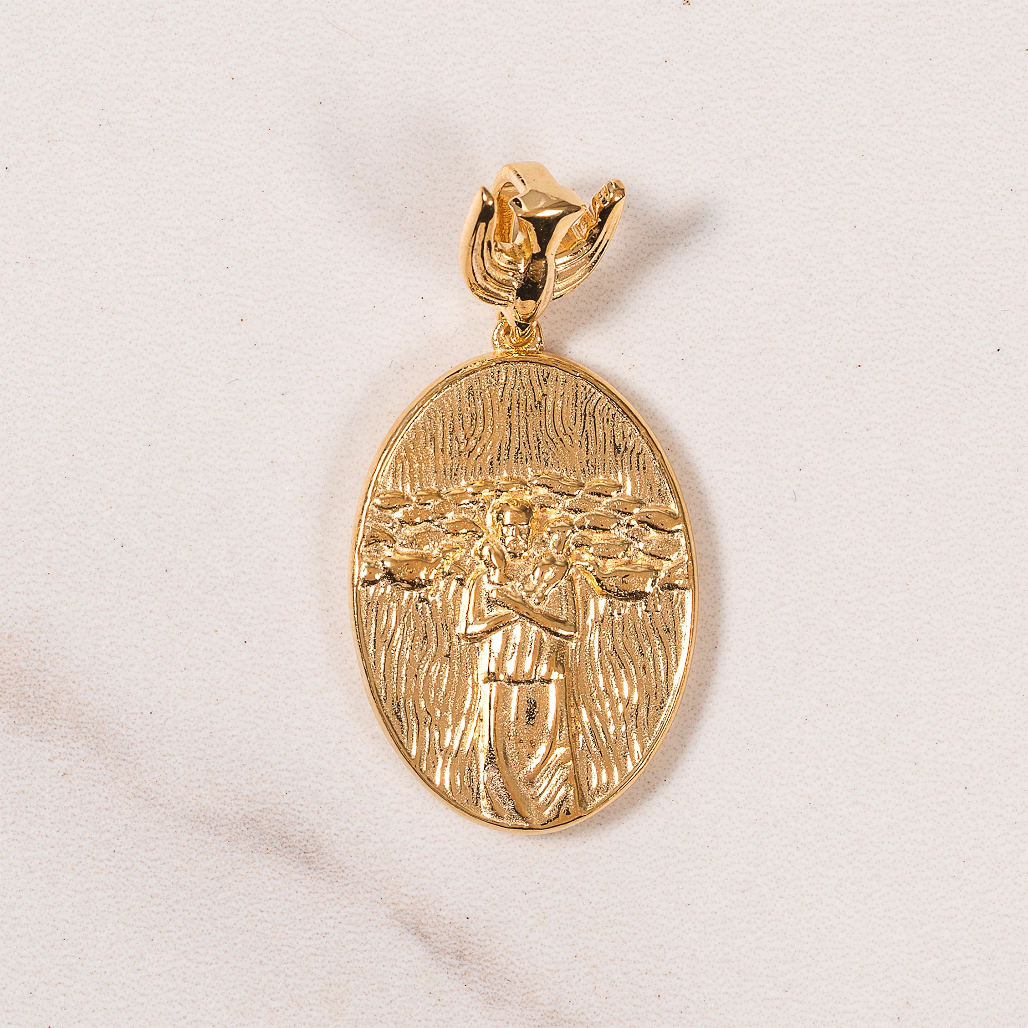 Commemorative Pope Francis Good Shepherd Pendant - Sterling Silver or 14 KT Gold - Image 2