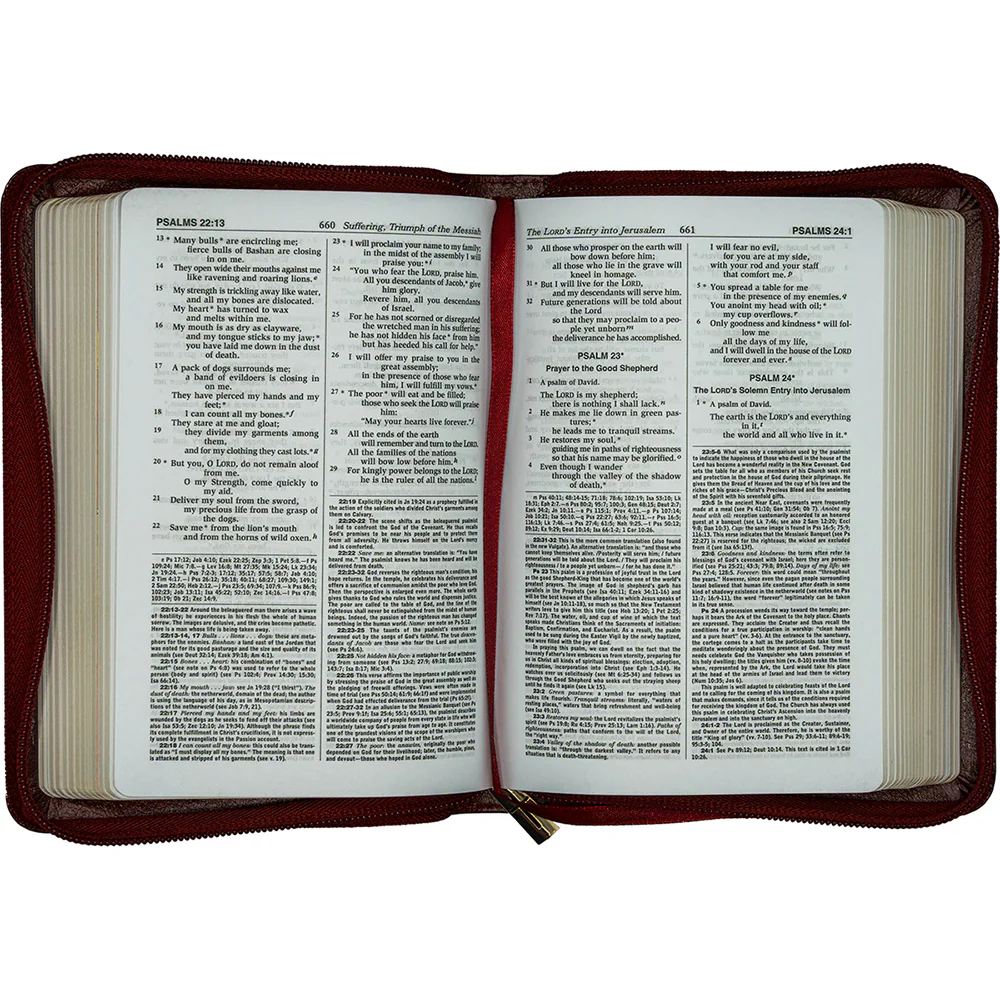 Compact Size St. Joseph New Catholic Bible in Zipper Case - Black or Burgundy - Image 11