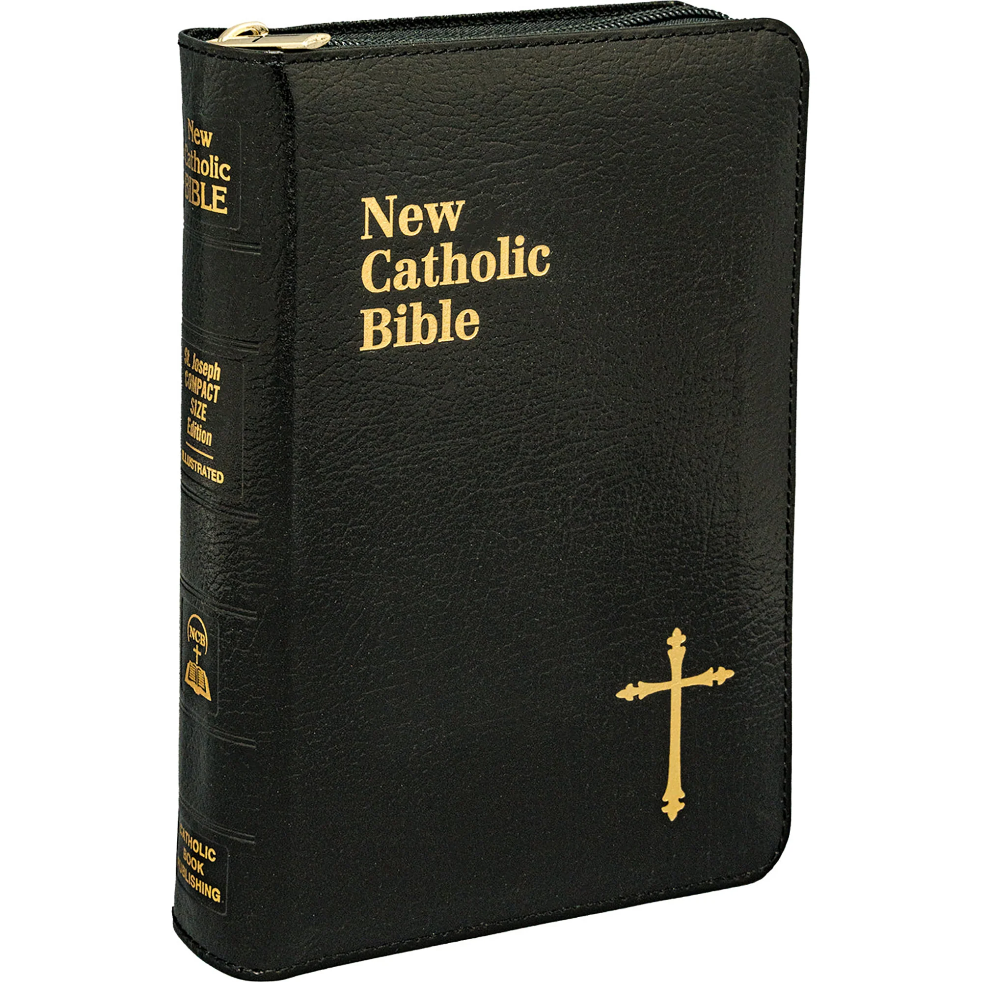 Compact Size St. Joseph New Catholic Bible in Zipper Case - Black or Burgundy - Image 3
