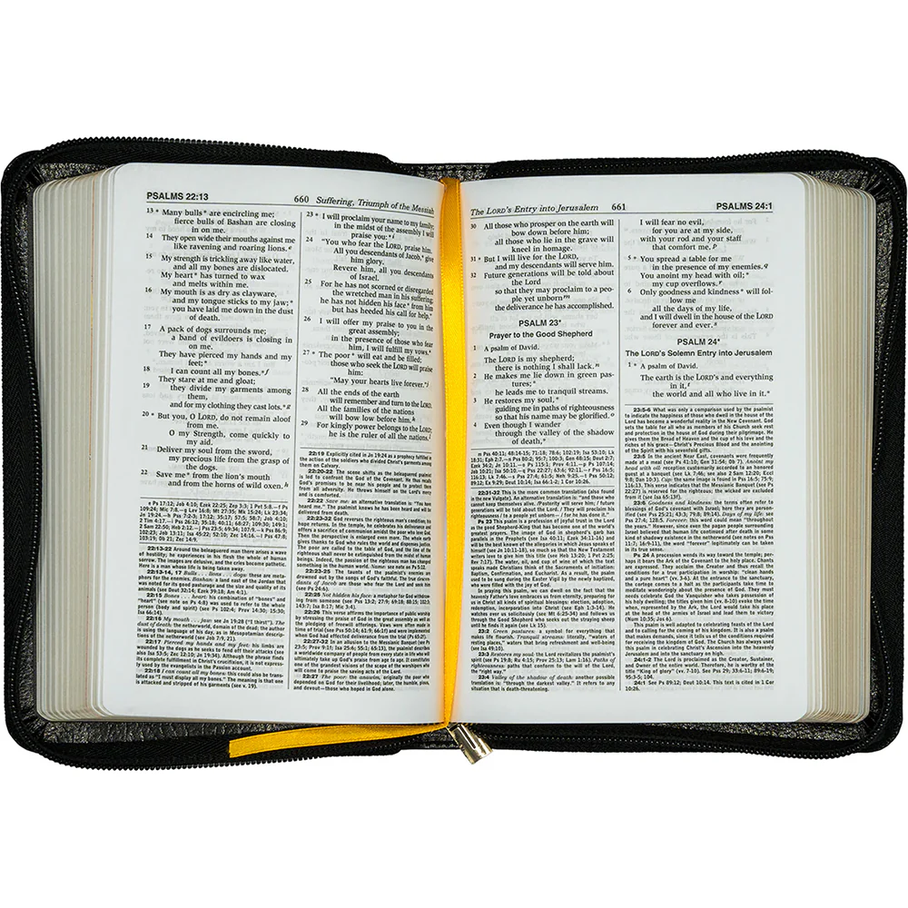 Compact Size St. Joseph New Catholic Bible in Zipper Case - Black or Burgundy - Image 4