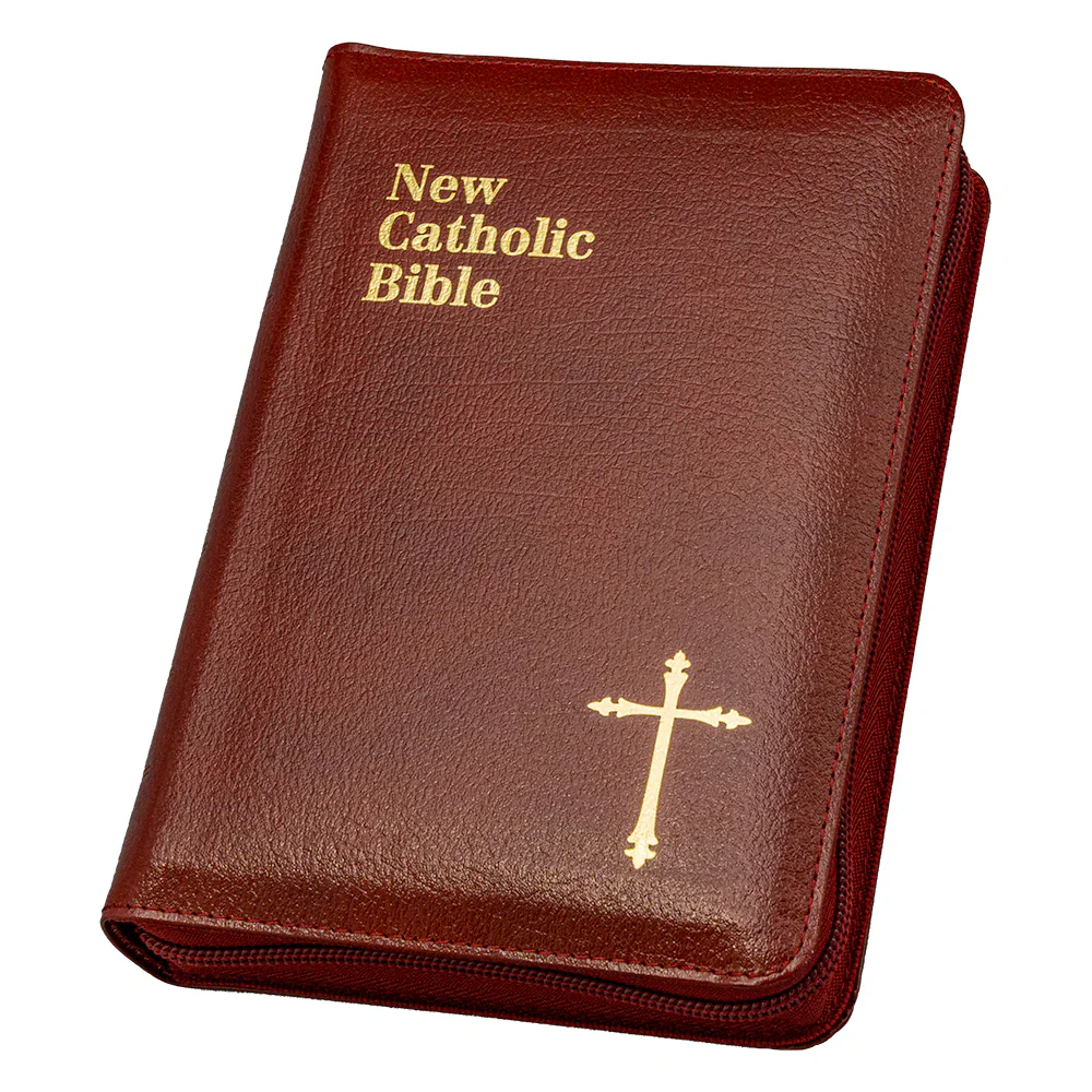 Compact Size St. Joseph New Catholic Bible in Zipper Case - Black or Burgundy - Image 6