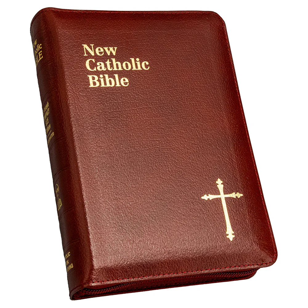 Compact Size St. Joseph New Catholic Bible in Zipper Case - Black or Burgundy - Image 7
