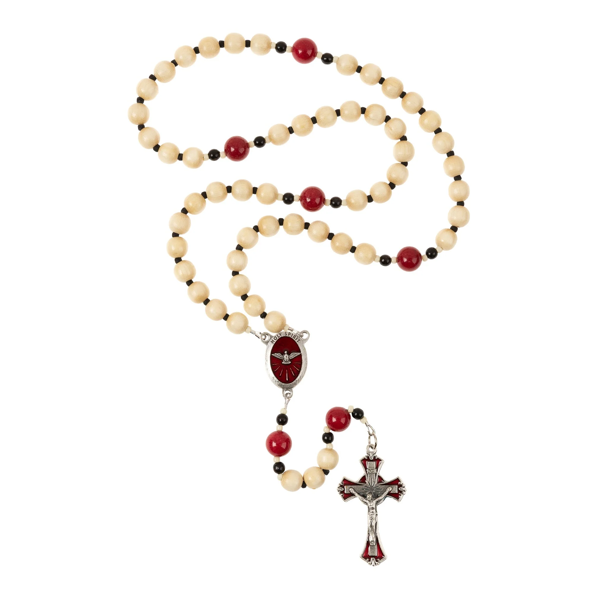 Confirmation Wood Rosary with Prayer Card - Image 3