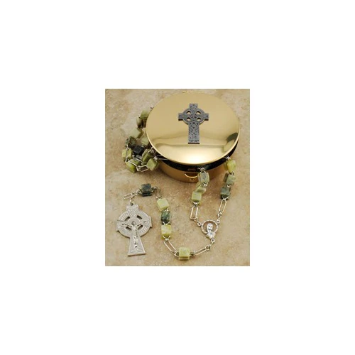 Connemara Marble Rosary with Rosary Case Gift Set