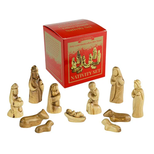 Contemporary Olive Wood Nativity Set - 12 Piece - Image 4