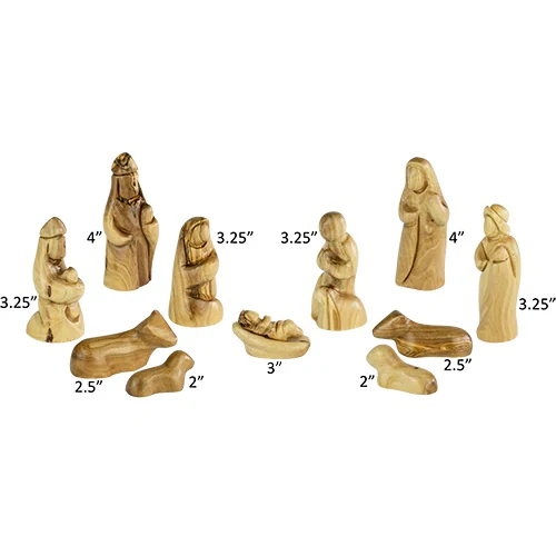 Contemporary Olive Wood Nativity Set - 12 Piece - Image 6