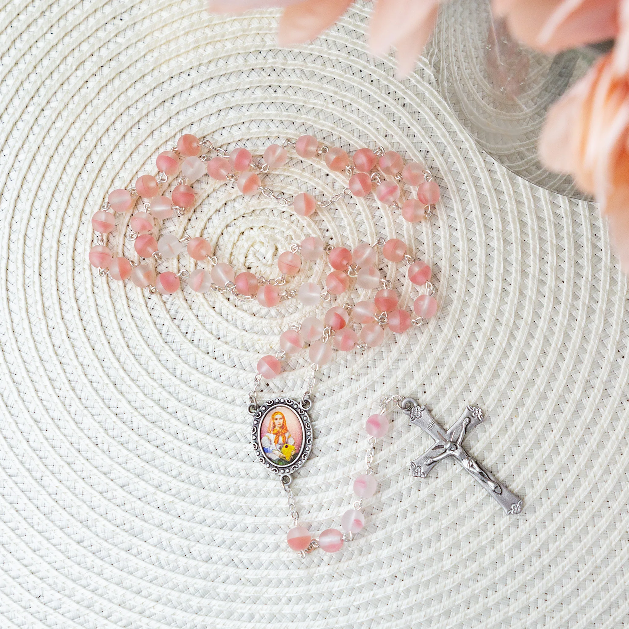 Coral Pink St. Dymphna Rosary