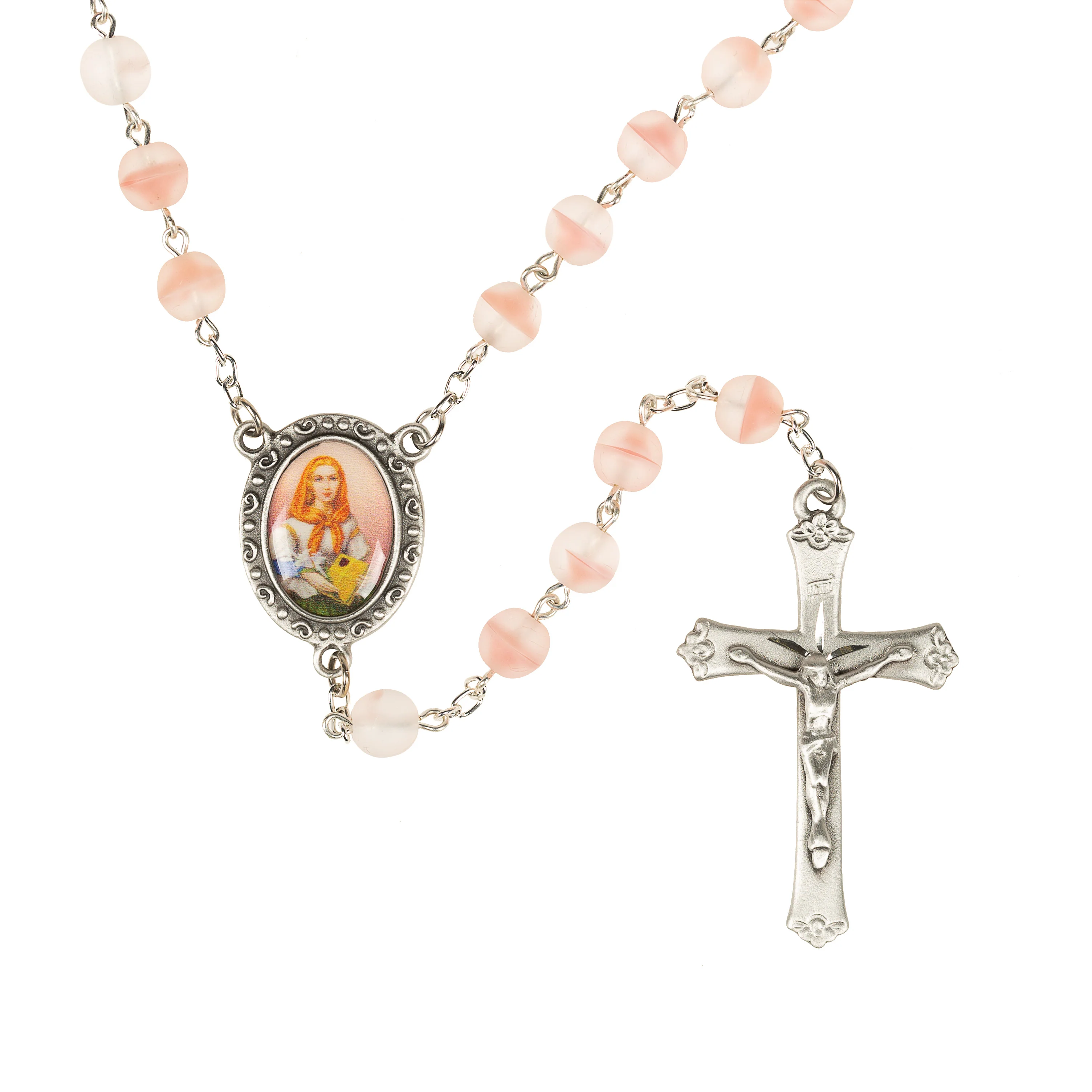 Coral Pink St. Dymphna Rosary - Image 2