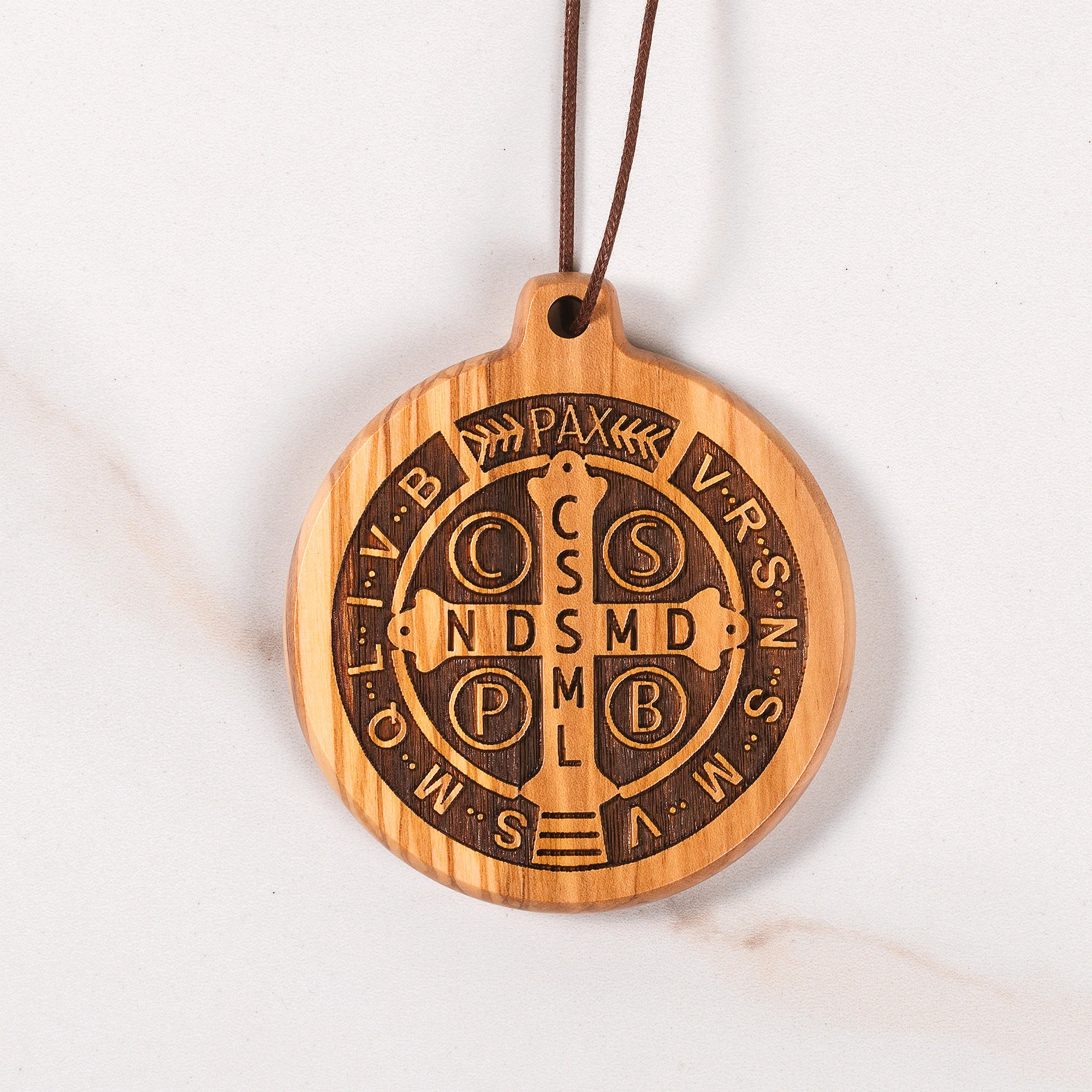 Olive Wood St. Benedict Medal Home Blessing - Image 2