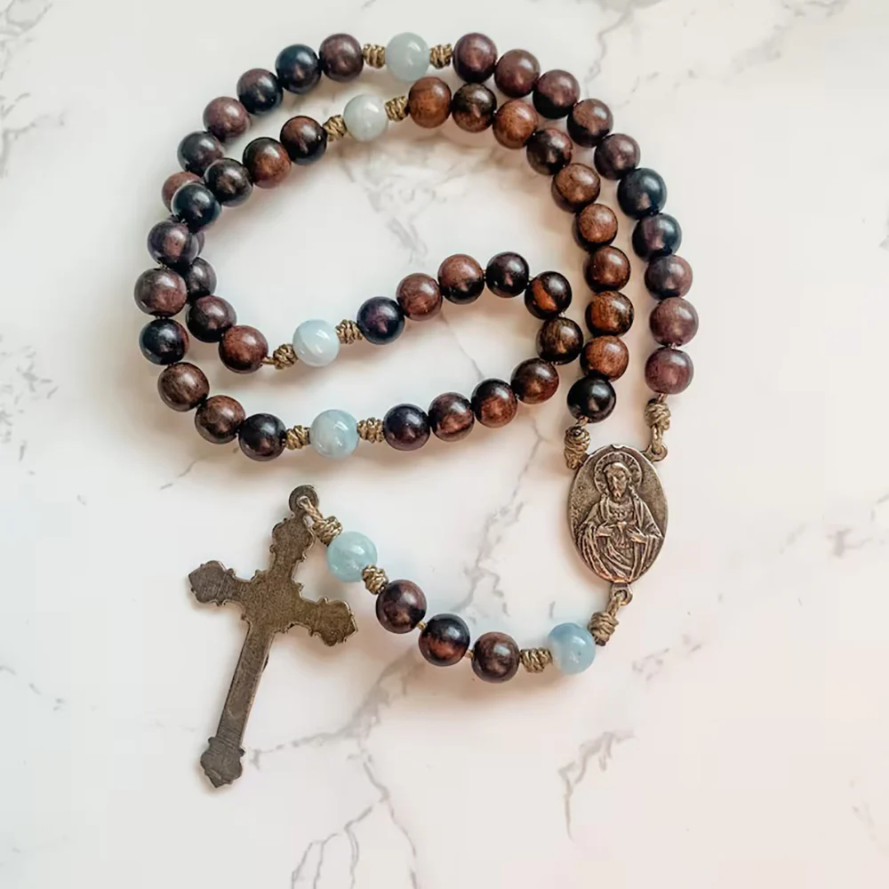 Corded Perpetual Help & Sacred Heart Rosary - Image 2