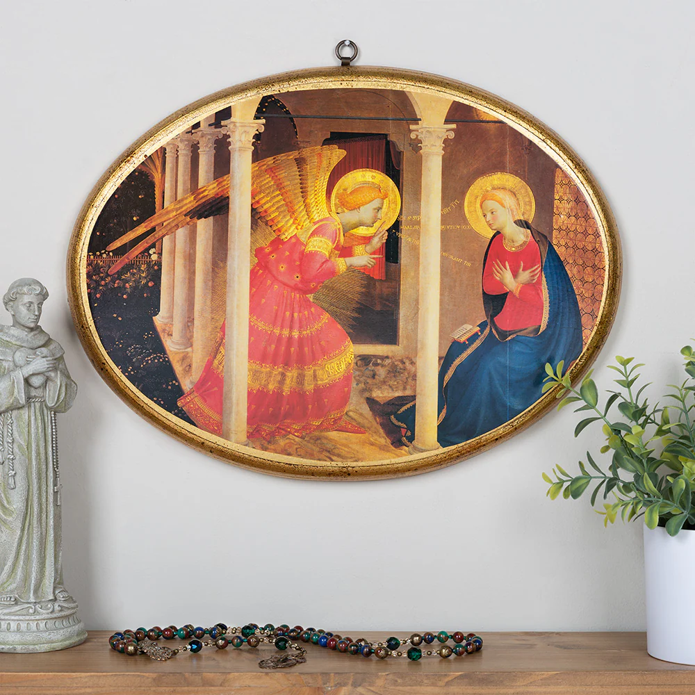 Cortona Annunciation Oval Wood Plaque - 15.8" - Image 3