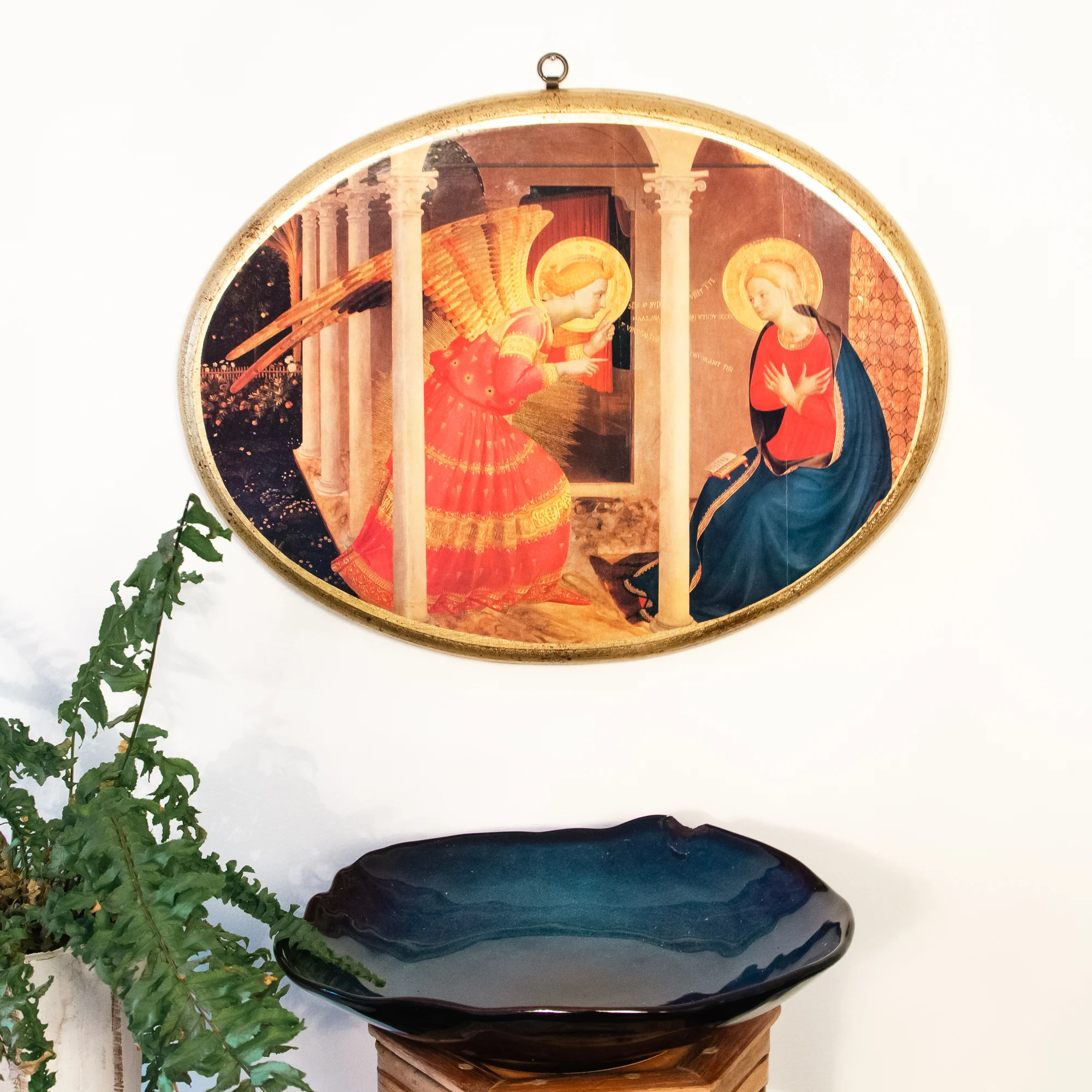 Cortona Annunciation Oval Wood Plaque - 15.8" - Image 4