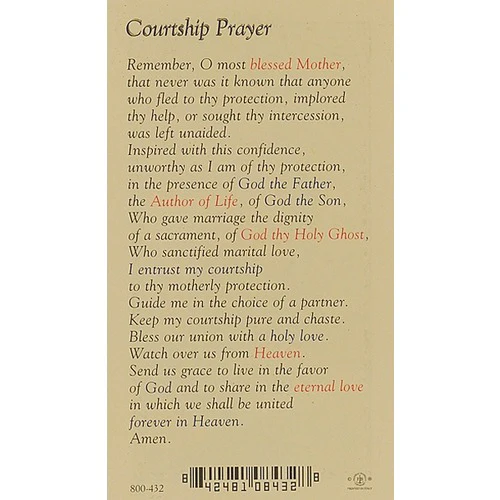Courtship Prayer - Mary - Prayer Card - Image 2