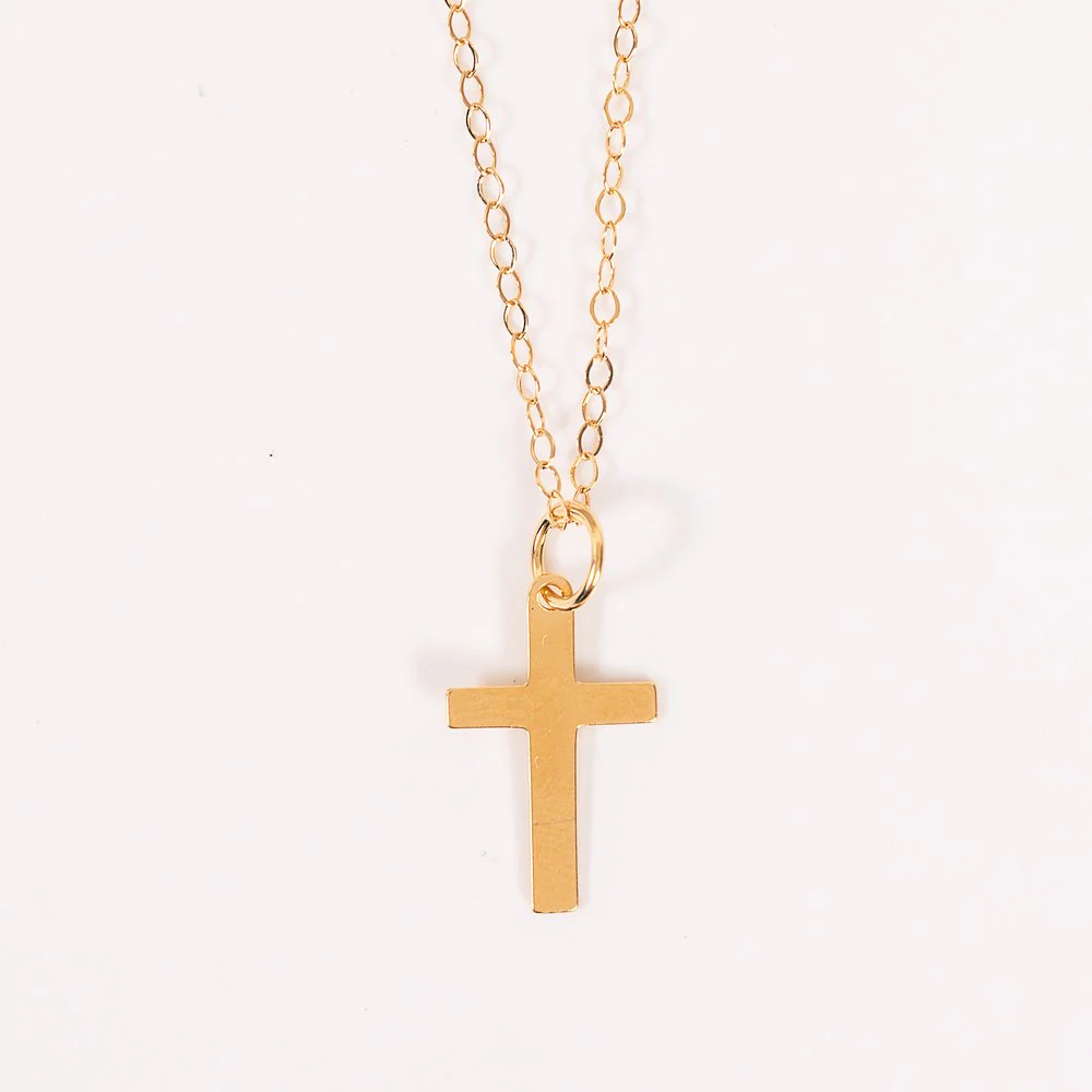 14 KT Gold Filled Cross Charm Necklace