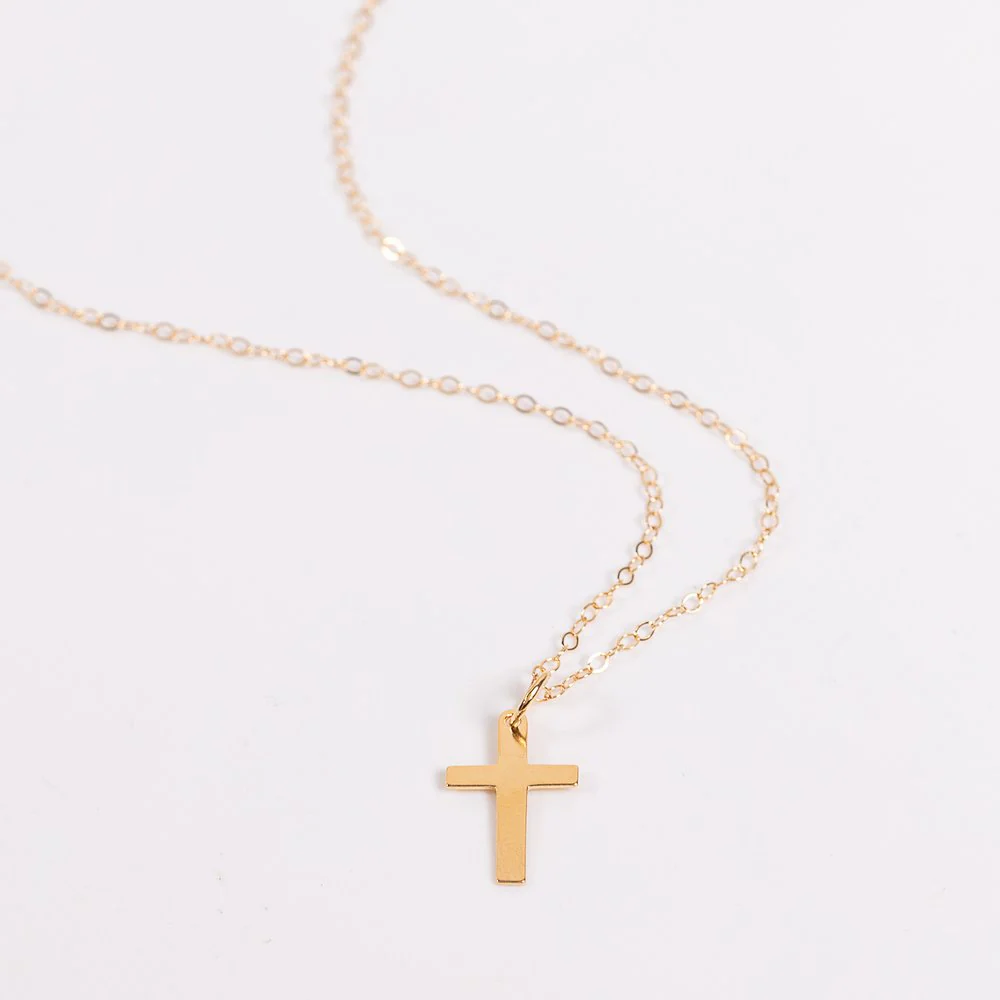14 KT Gold Filled Cross Charm Necklace - Image 2